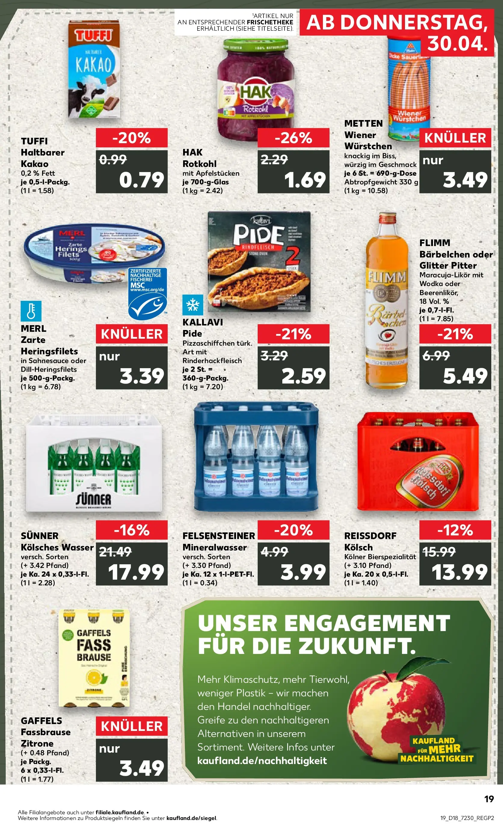 Prospekt Kaufland ab 30.04.2026 » Angebote Online zum Blättern | Seite: 19 | Produkte: Rotkohl, Zitrone, Rindfleisch, Wodka