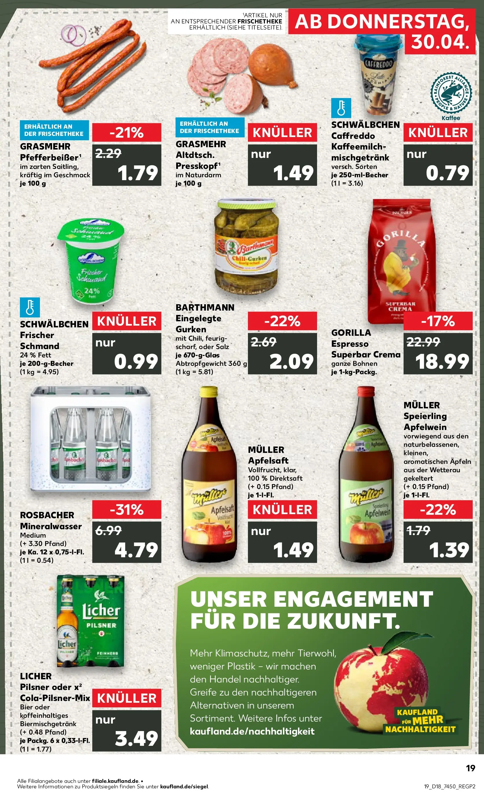 Prospekt Kaufland ab 30.04.2026 » Angebote Online zum Blättern | Seite: 19 | Produkte: Kaffee, Bier, Apfelsaft, Apple