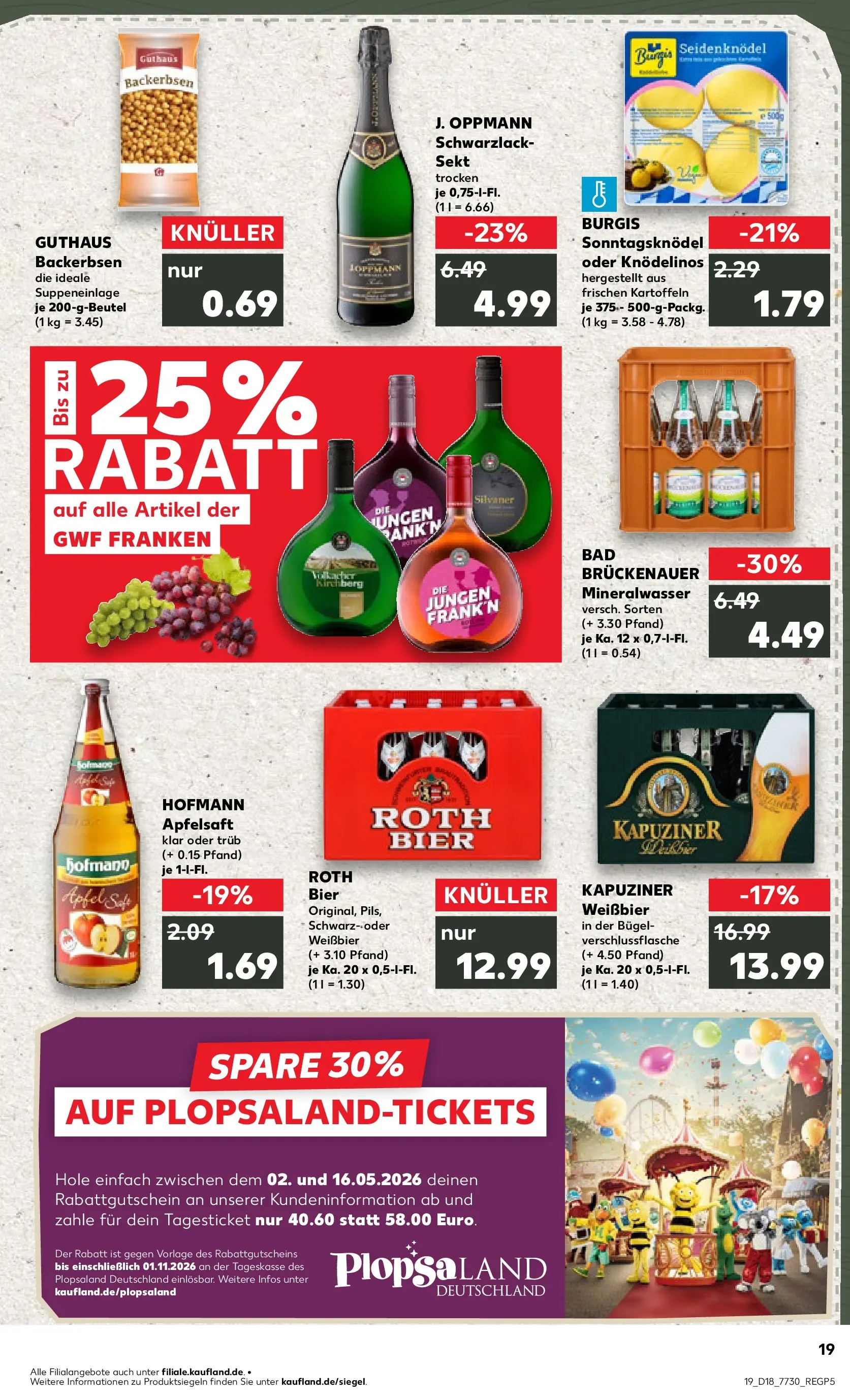 Prospekt Kaufland ab 30.04.2026 » Angebote Online zum Blättern | Seite: 19 | Produkte: Weißbier, Bad, Apfelsaft, Kartoffeln