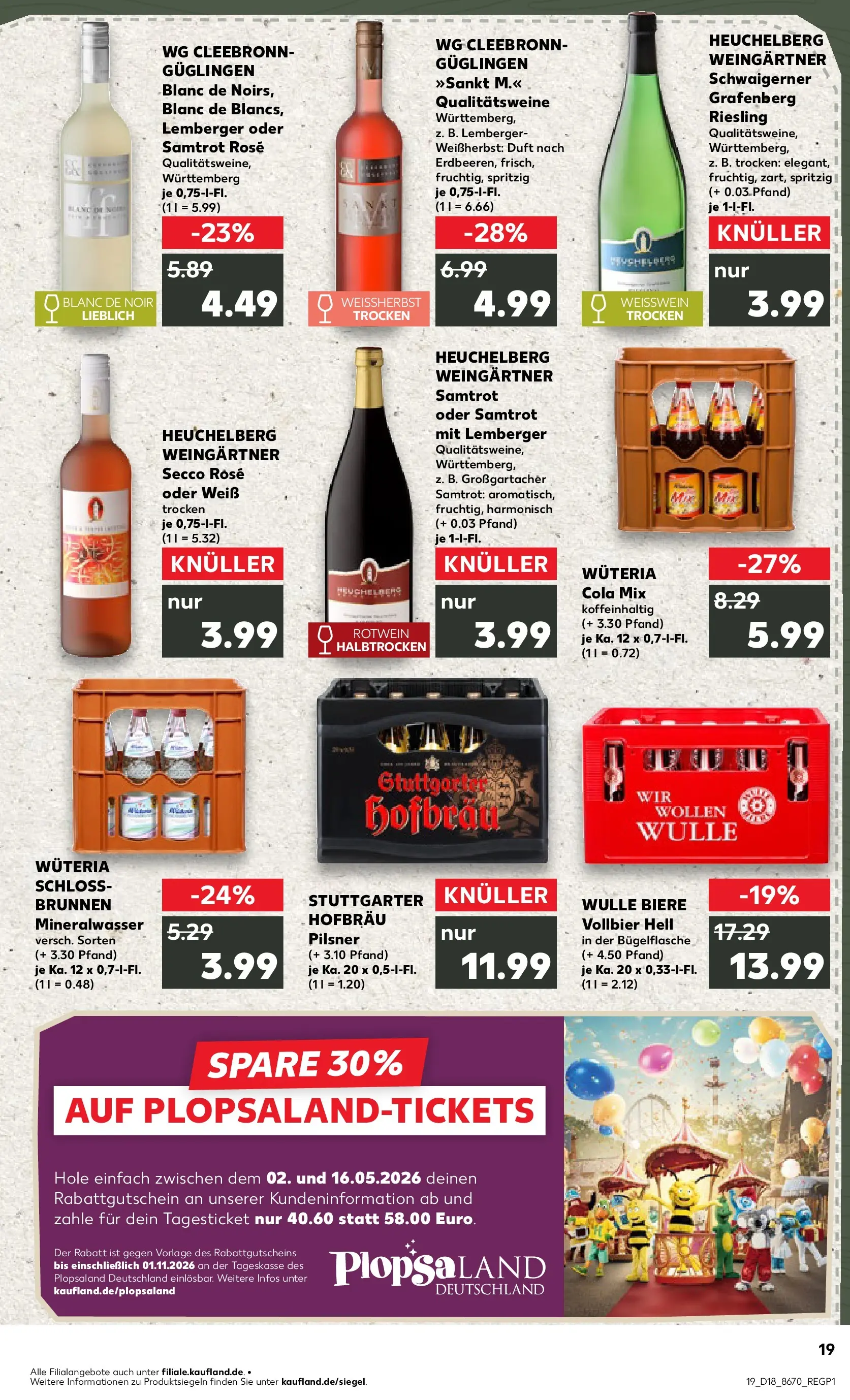 Prospekt Kaufland ab 30.04.2026 » Angebote Online zum Blättern | Seite: 19 | Produkte: Cola, Weißwein, Rotwein, Duft