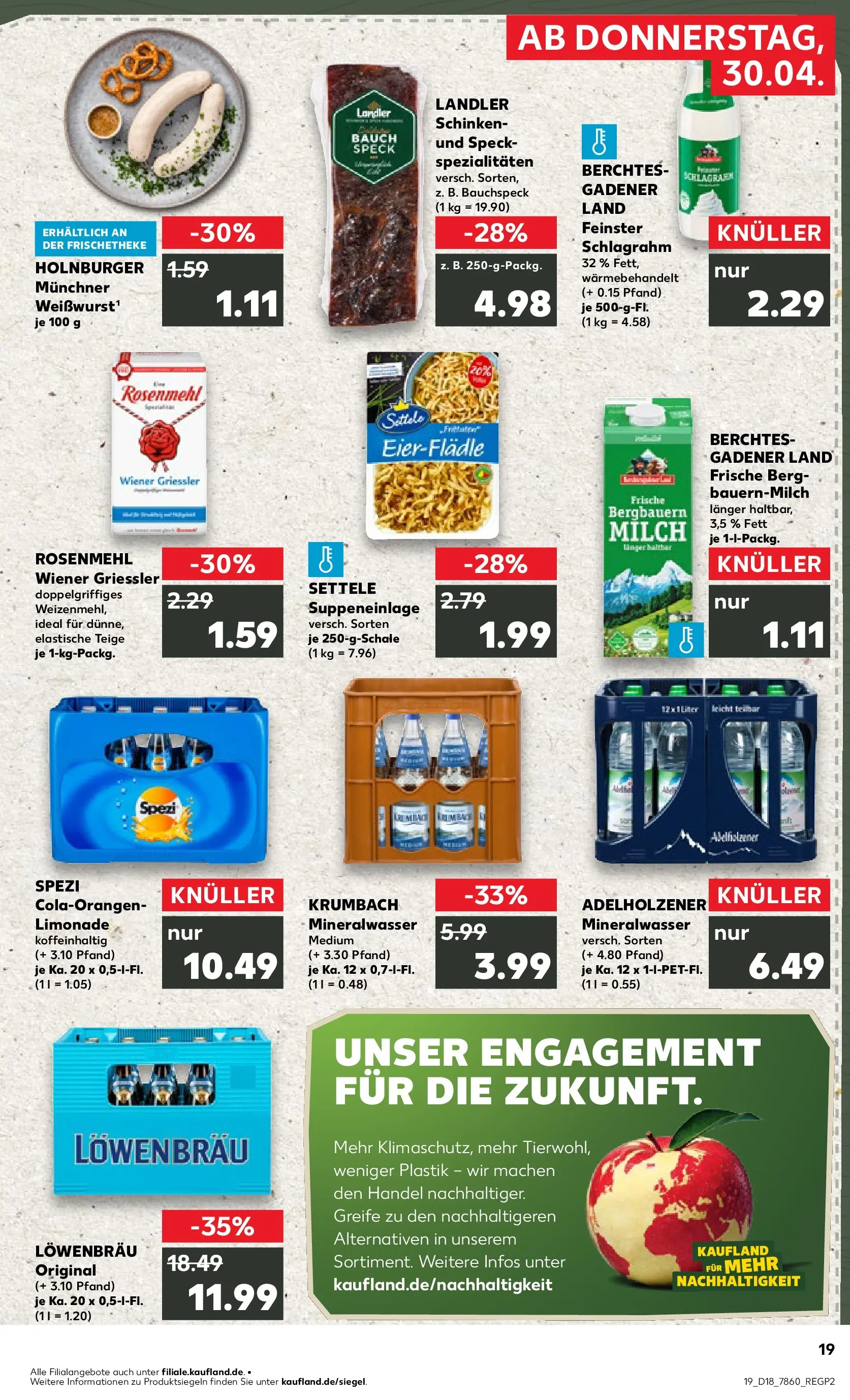 Prospekt Kaufland ab 30.04.2026 » Angebote Online zum Blättern | Seite: 19 | Produkte: Cola, Milch, Limonade, Pasta
