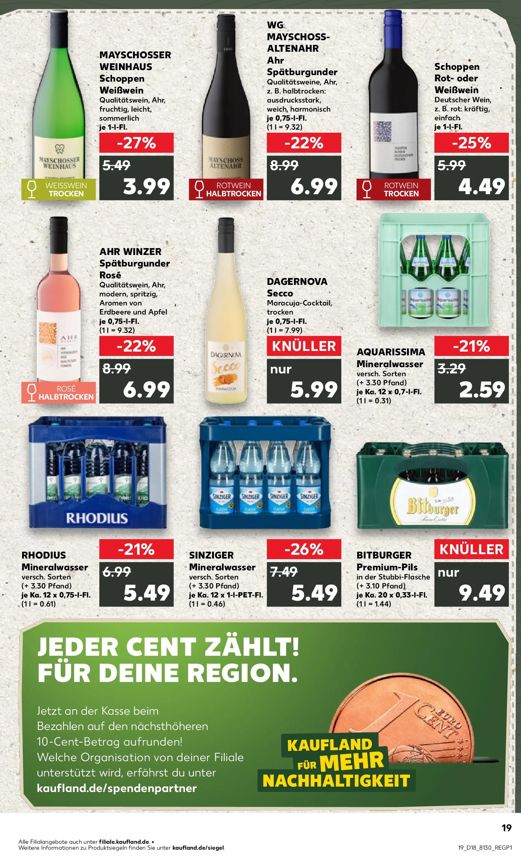 Prospekt Kaufland ab 29.04.2026 » Angebote Online zum Blättern | Seite: 19 | Produkte: Bitburger, Weißwein, Rotwein trocken, Äpfel