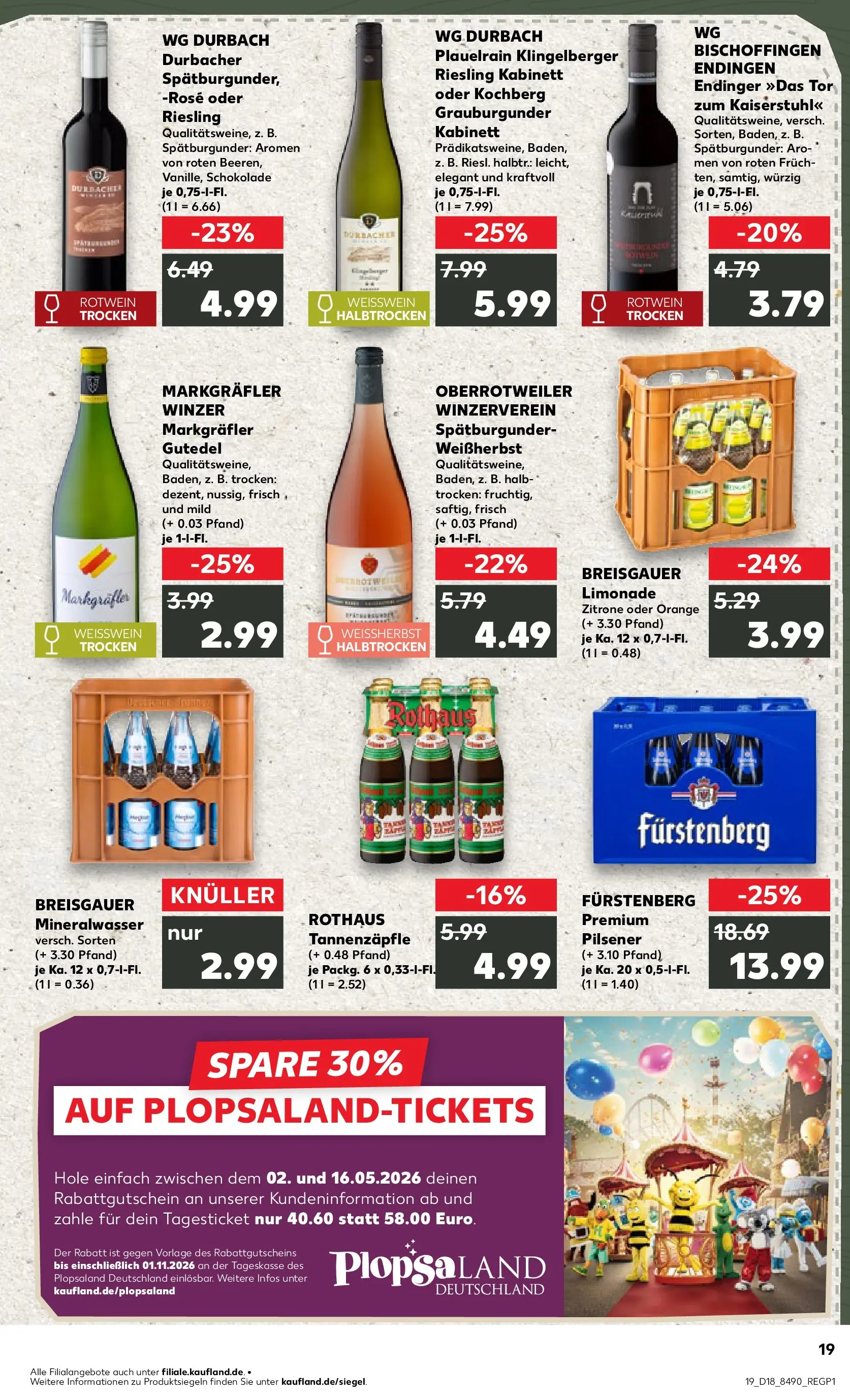 Prospekt Kaufland ab 30.04.2026 » Angebote Online zum Blättern | Seite: 19 | Produkte: Schokolade, Weißwein, Rotwein, Limonade
