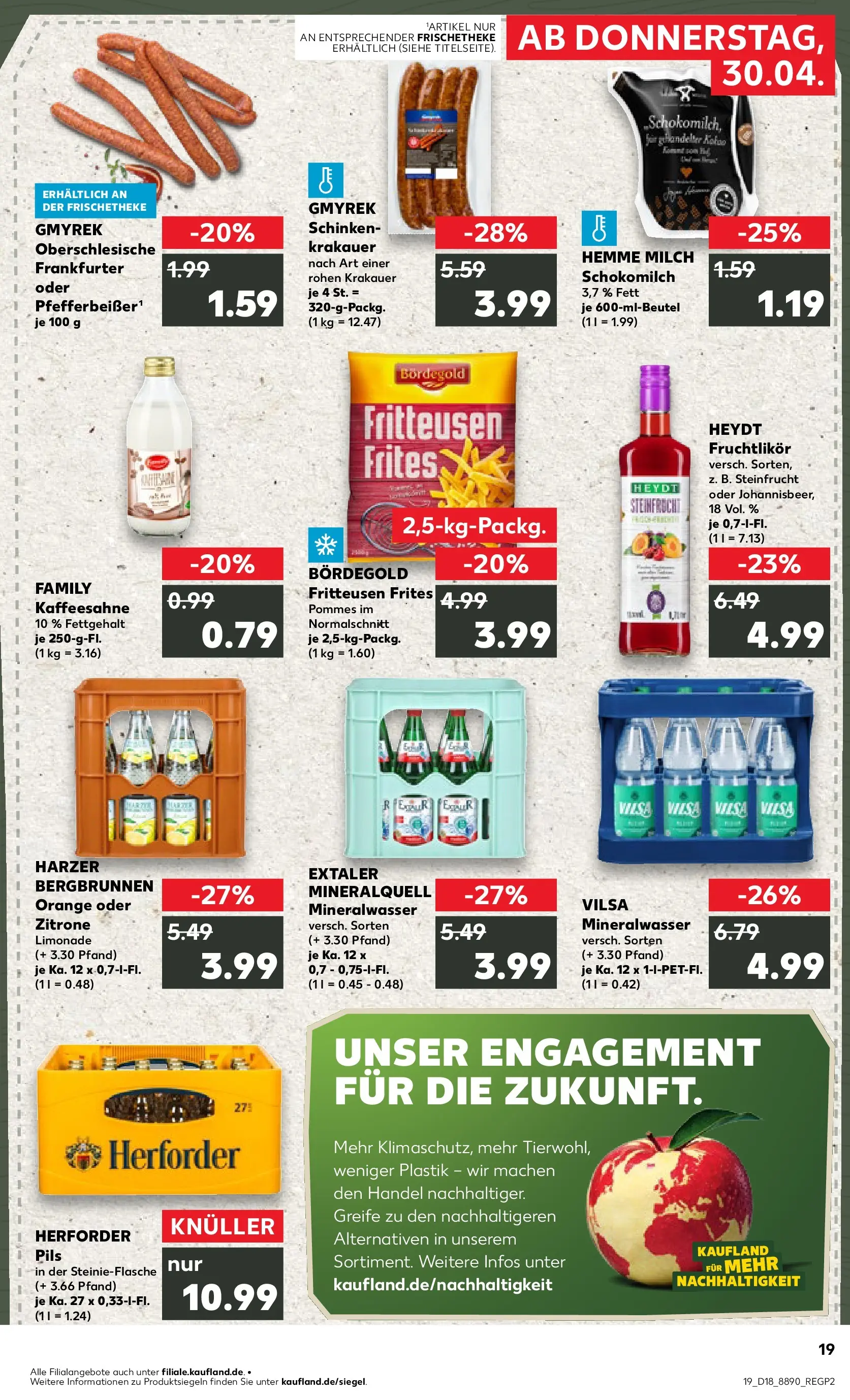 Prospekt Kaufland ab 30.04.2026 » Angebote Online zum Blättern | Seite: 19 | Produkte: Milch, Mineralwasser, Zitrone, Schinken