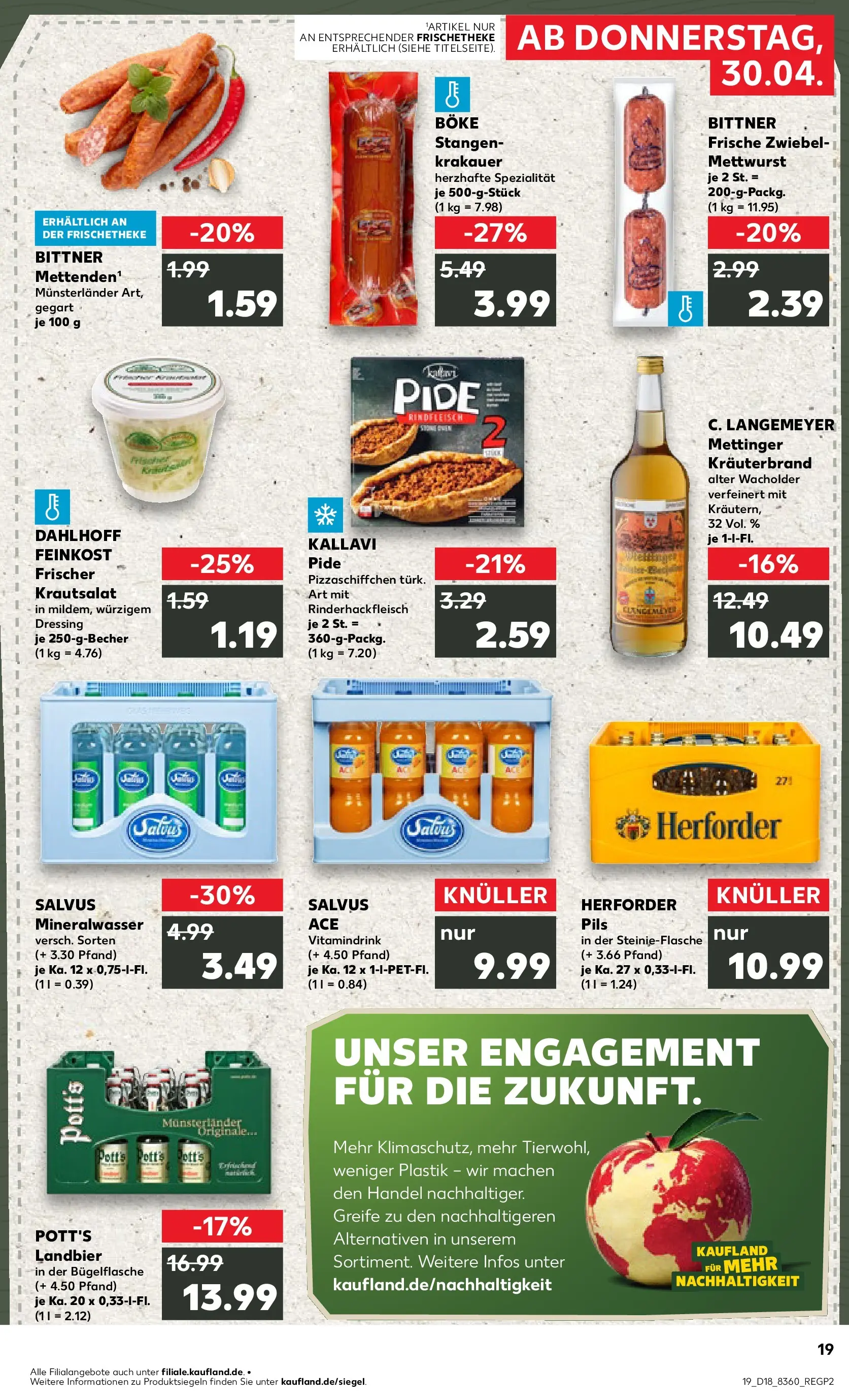 Prospekt Kaufland ab 30.04.2026 » Angebote Online zum Blättern | Seite: 19 | Produkte: Pils, Dressing, Mineralwasser