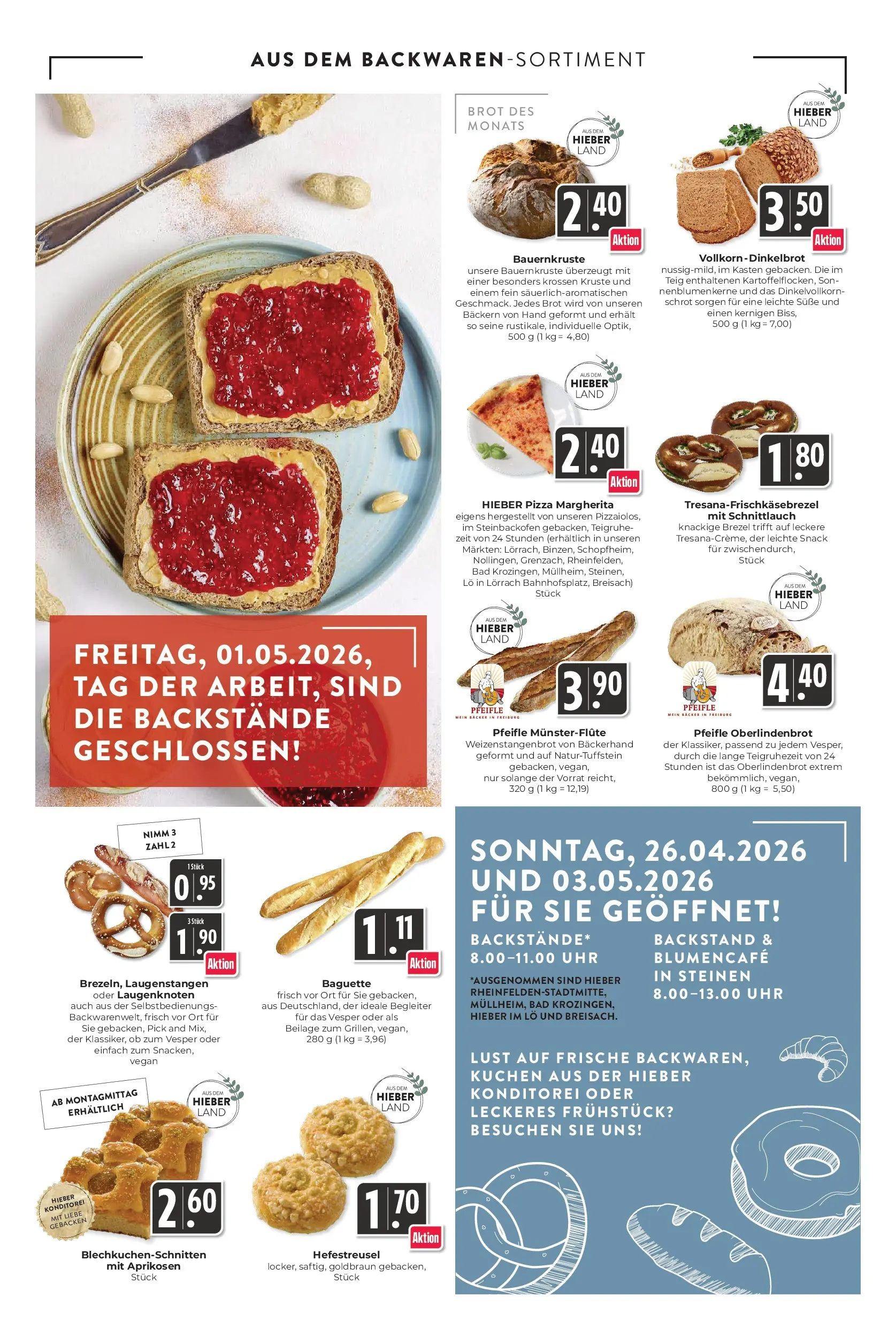 Angebote - Hieber's Frischecenter: Meine Woche (ab 26.04.2026) zum Blättern | Seite: 6 | Produkte: Bad, Pizza, Kuchen, Uhr