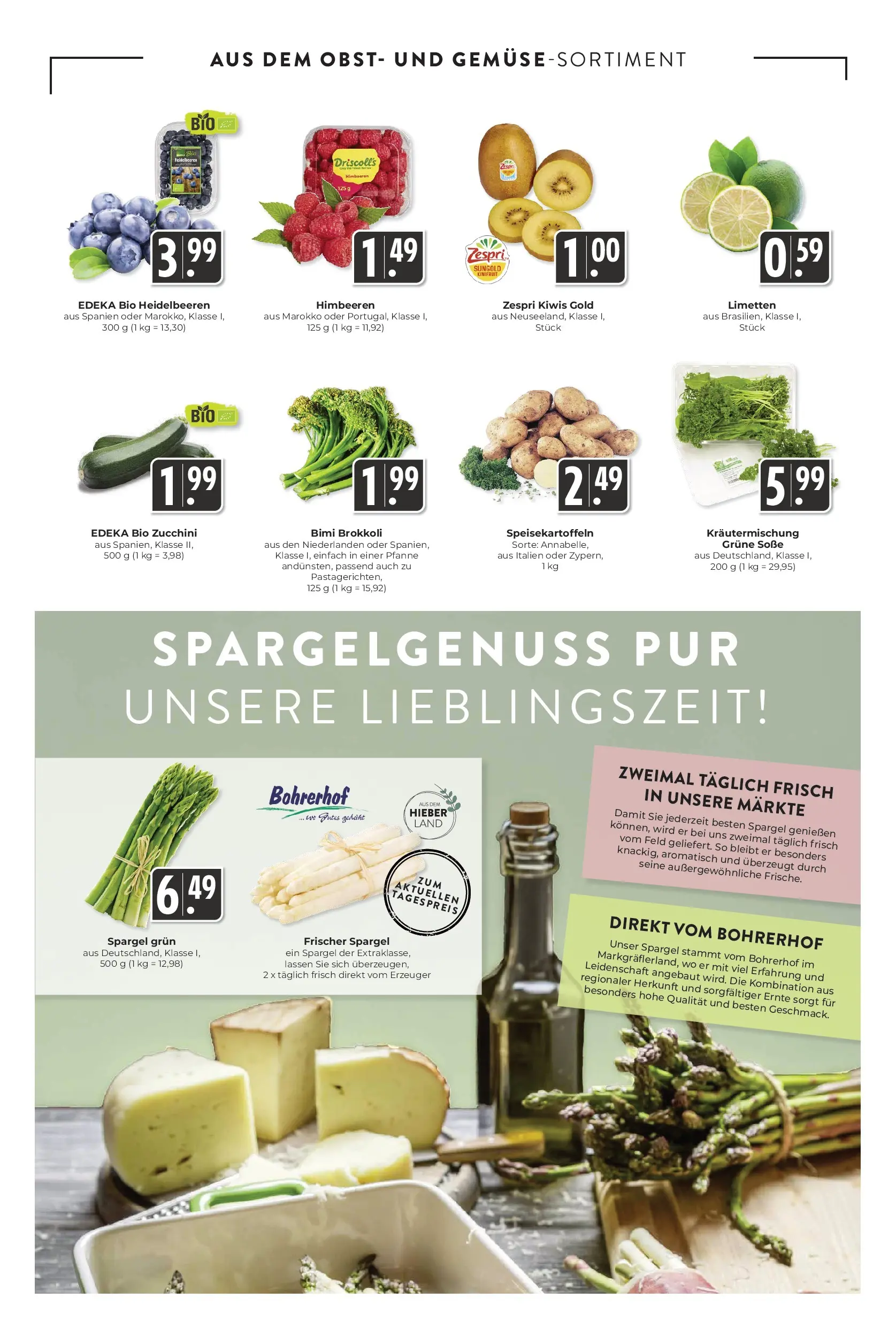 Angebote - Hieber's Frischecenter: Meine Woche (ab 26.04.2026) zum Blättern | Seite: 7 | Produkte: Himbeeren, Limetten, Brokkoli, Zucchini