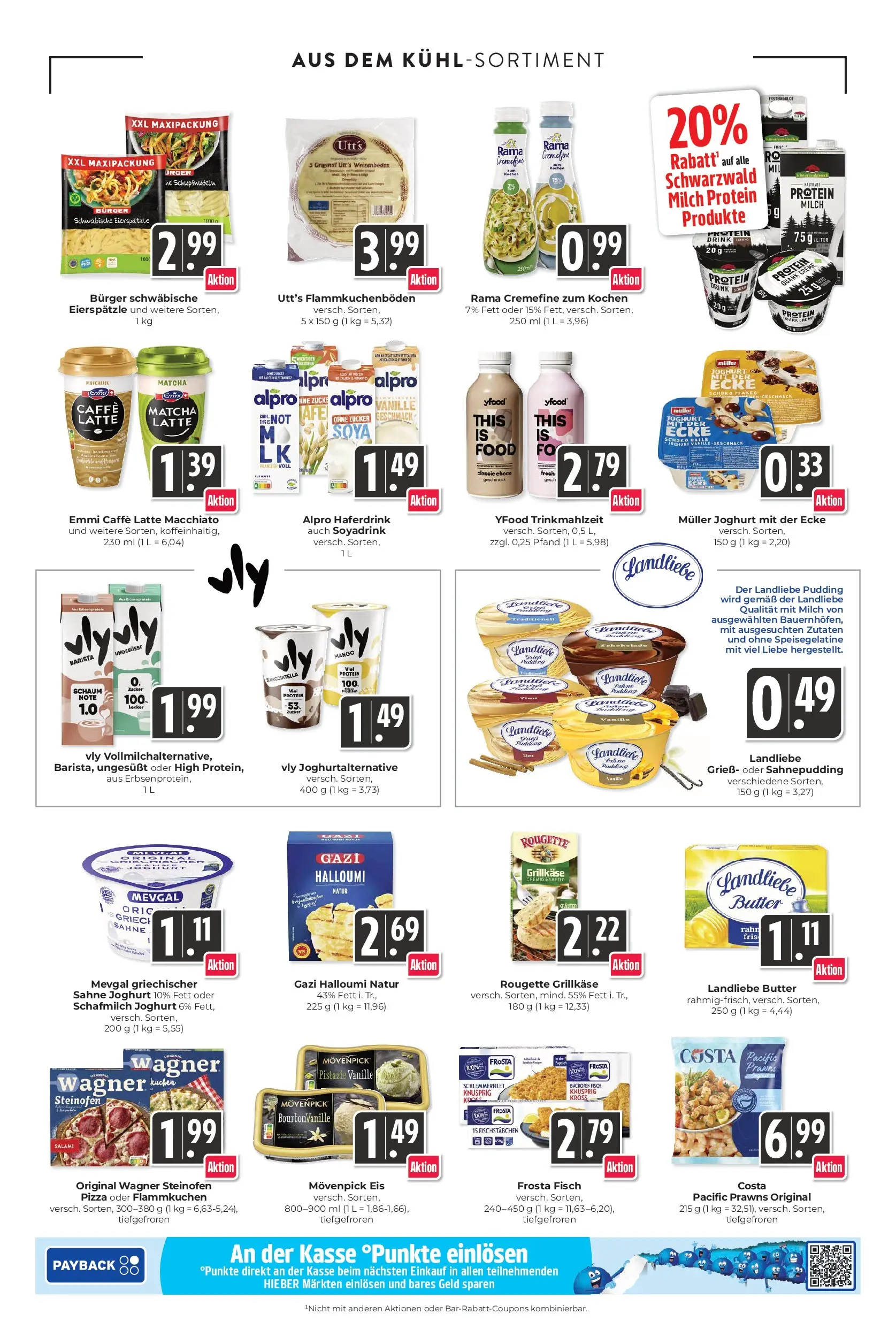 Angebote - Hieber's Frischecenter: Meine Woche (ab 26.04.2026) zum Blättern | Seite: 12 | Produkte: Quark, Rama cremefine, Alpro, Fischstabchen