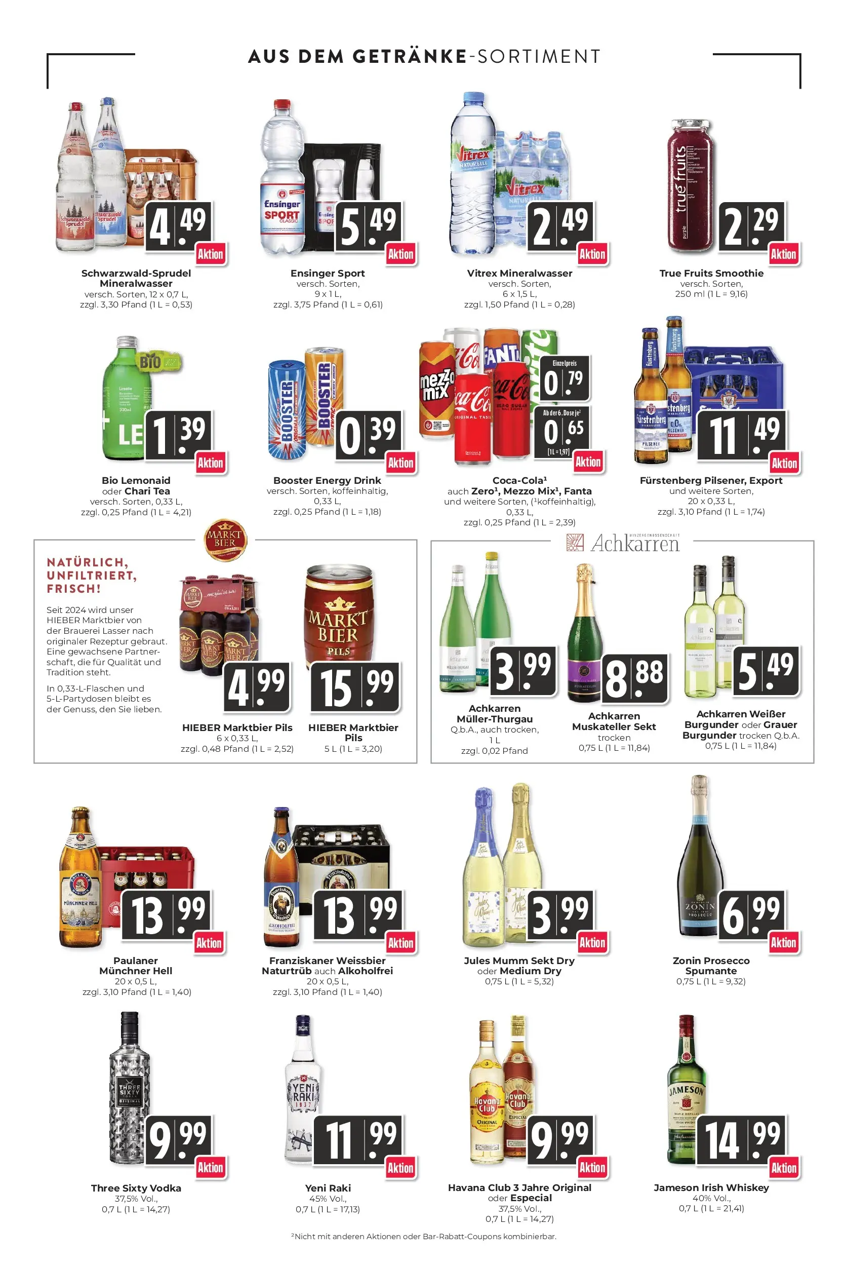 Angebote - Hieber's Frischecenter: Meine Woche (ab 26.04.2026) zum Blättern | Seite: 14 | Produkte: Franziskaner, Mineralwasser, Vodka, Paulaner