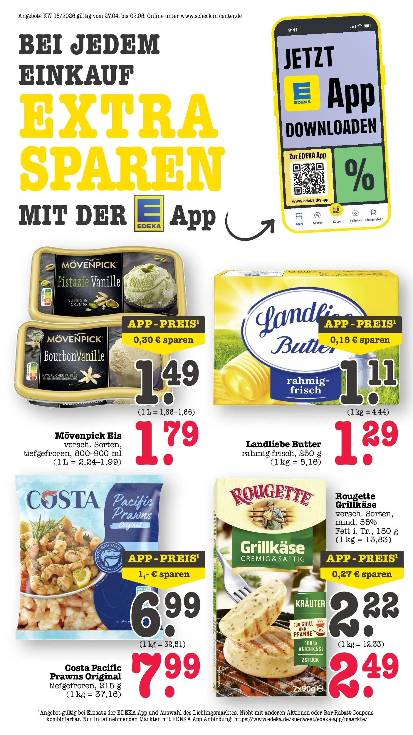 Angebote (ab 27.04.2026) zum Blättern | Seite: 2 | Produkte: Butter, Fisch, Movenpick eis, Eis