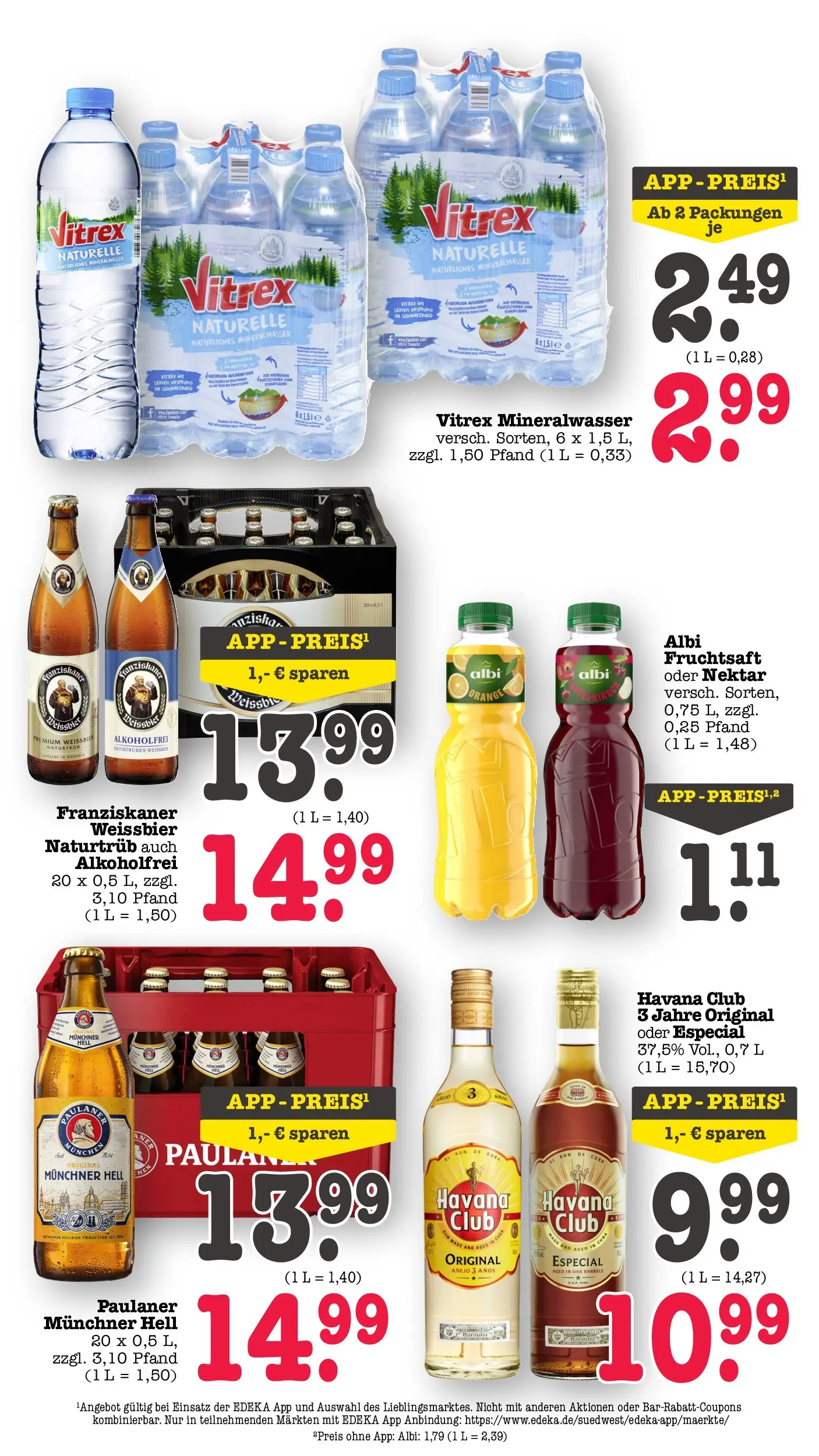 Angebote (ab 27.04.2026) zum Blättern | Seite: 4 | Produkte: Havana club, Weißbier, Fruchtsaft, Paulaner