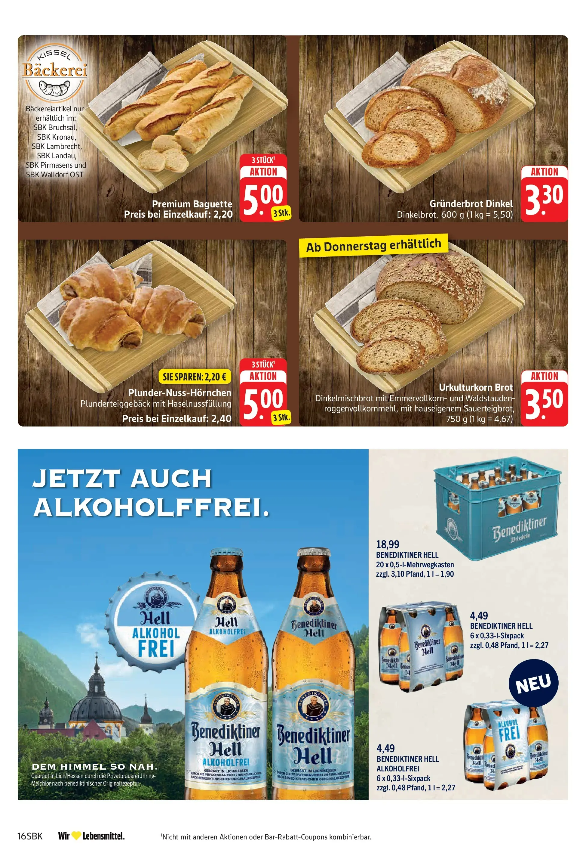 Angebote (ab 27.04.2026) zum Blättern | Seite: 18 | Produkte: Bäckerei, Baguette, Benediktiner hell, Brot