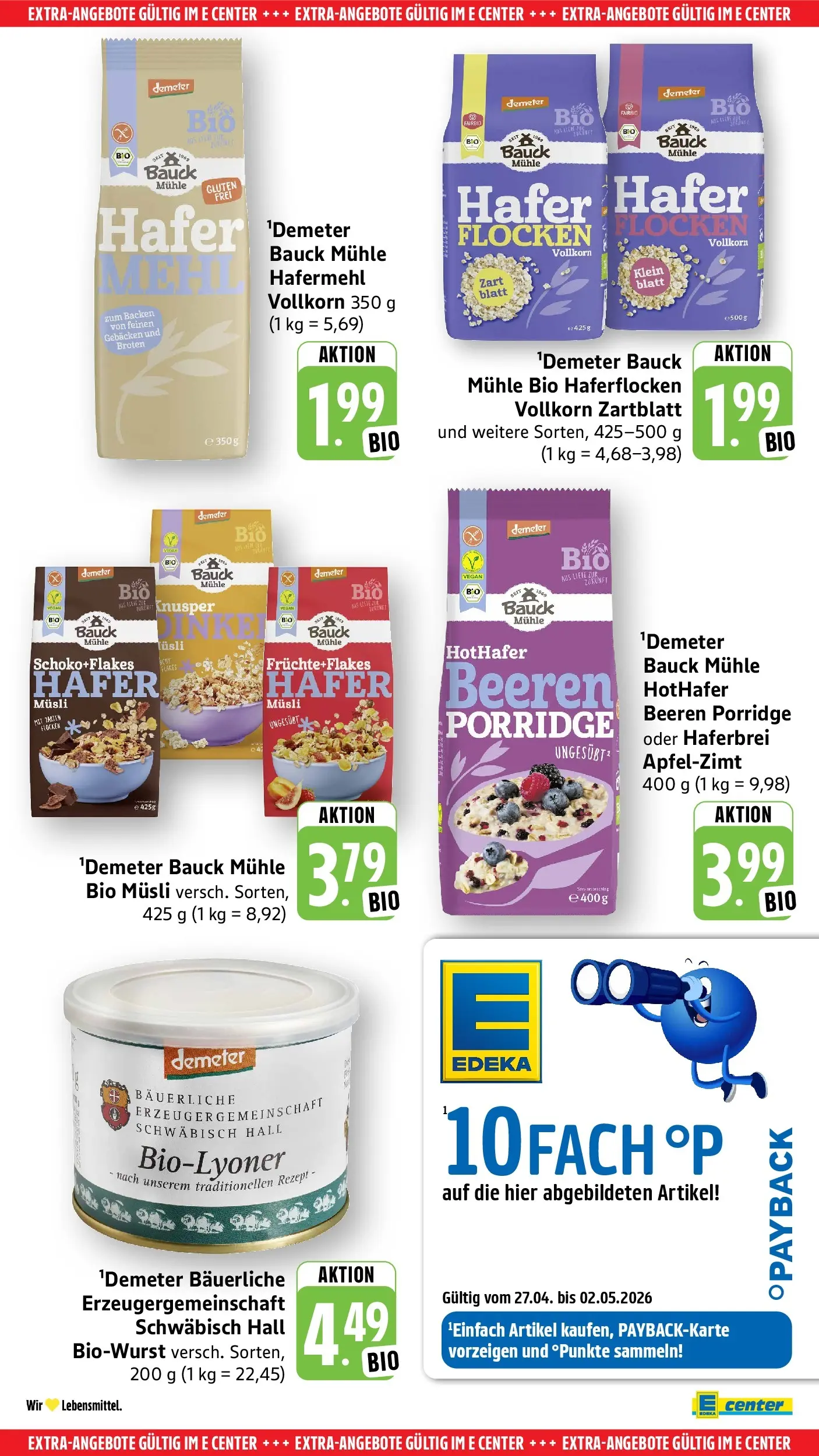 E center Prospekt Aalen	 (ab 26.04.2026) zum Blättern | Seite: 57 | Produkte: Musli, Mühle, Mehl, Flocken