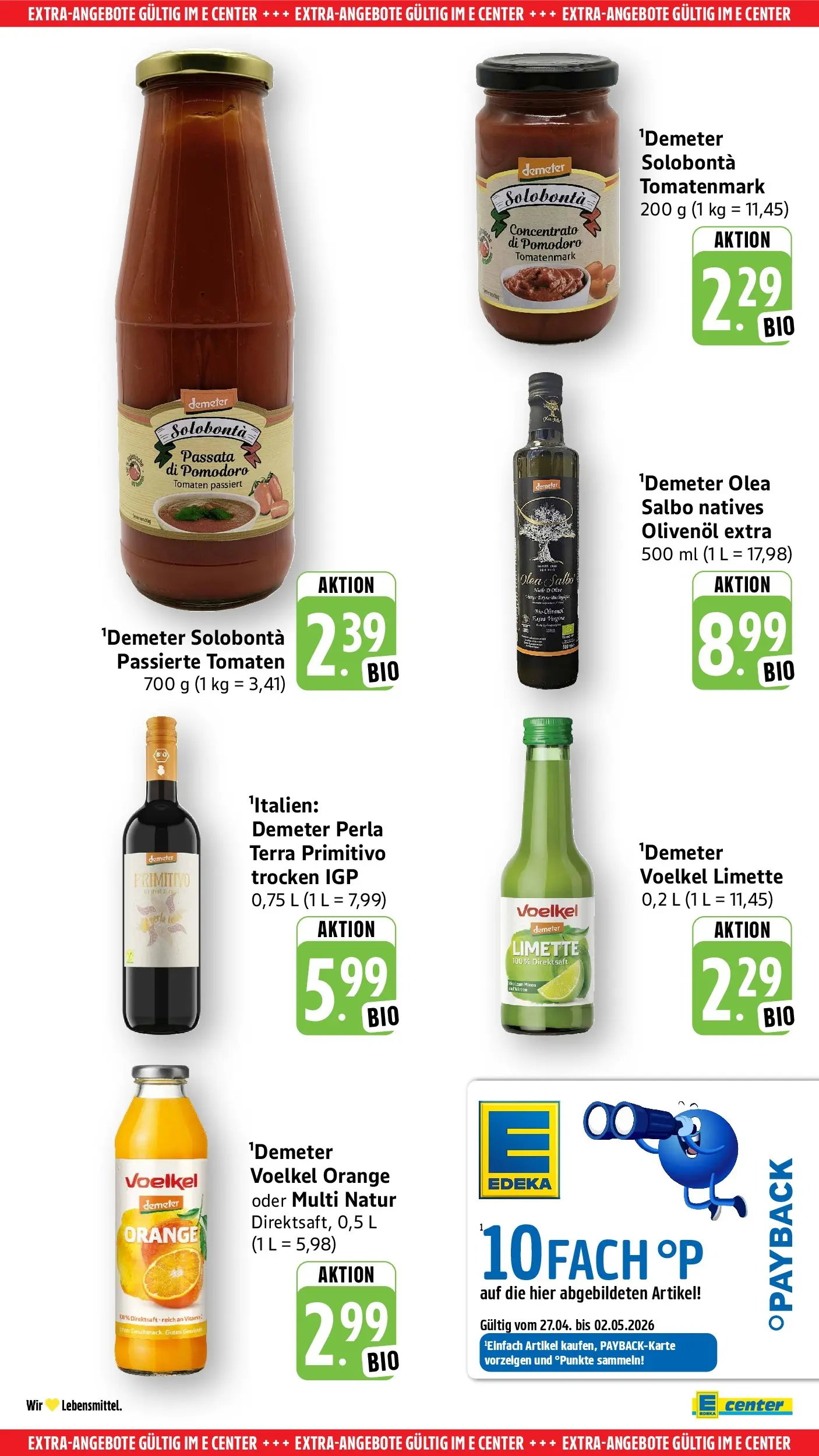 E center Prospekt Aalen	 (ab 26.04.2026) zum Blättern | Seite: 58 | Produkte: Olivenol, Tomaten, Limette