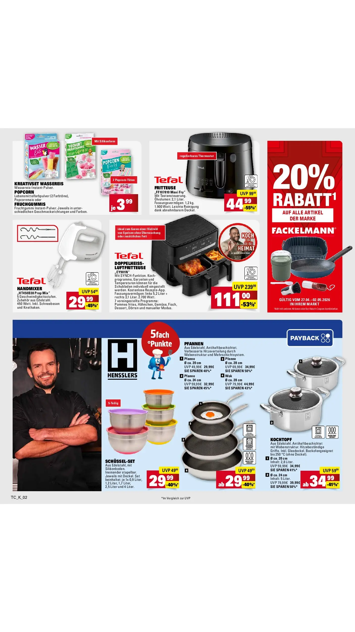 Angebote (ab 27.04.2026) zum Blättern | Seite: 67 | Produkte: Handmixer, Wasser, Fritteuse, Wok