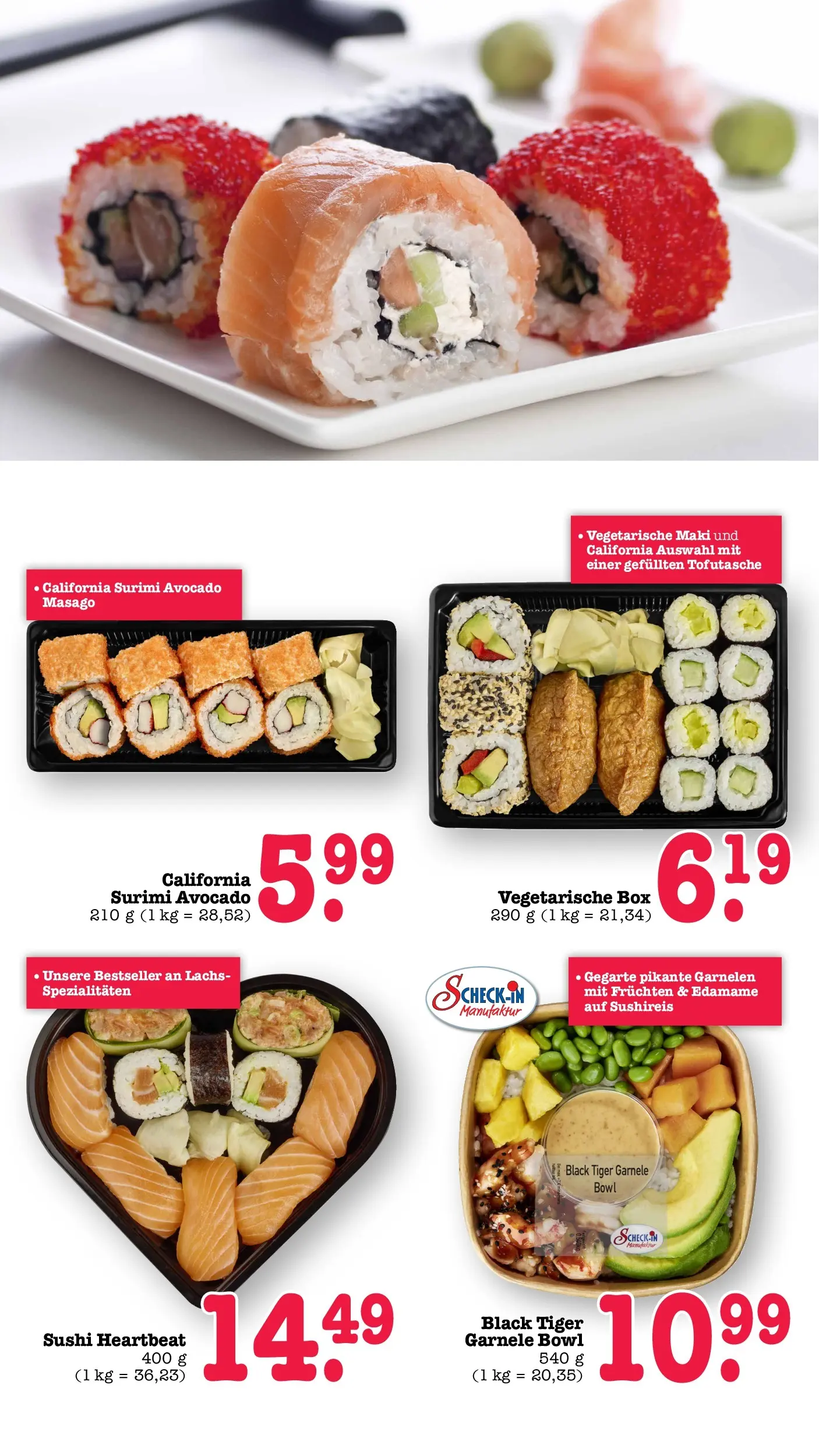 Angebote (ab 27.04.2026) zum Blättern | Seite: 39 | Produkte: Box, Garnelen, Avocado, Lachs