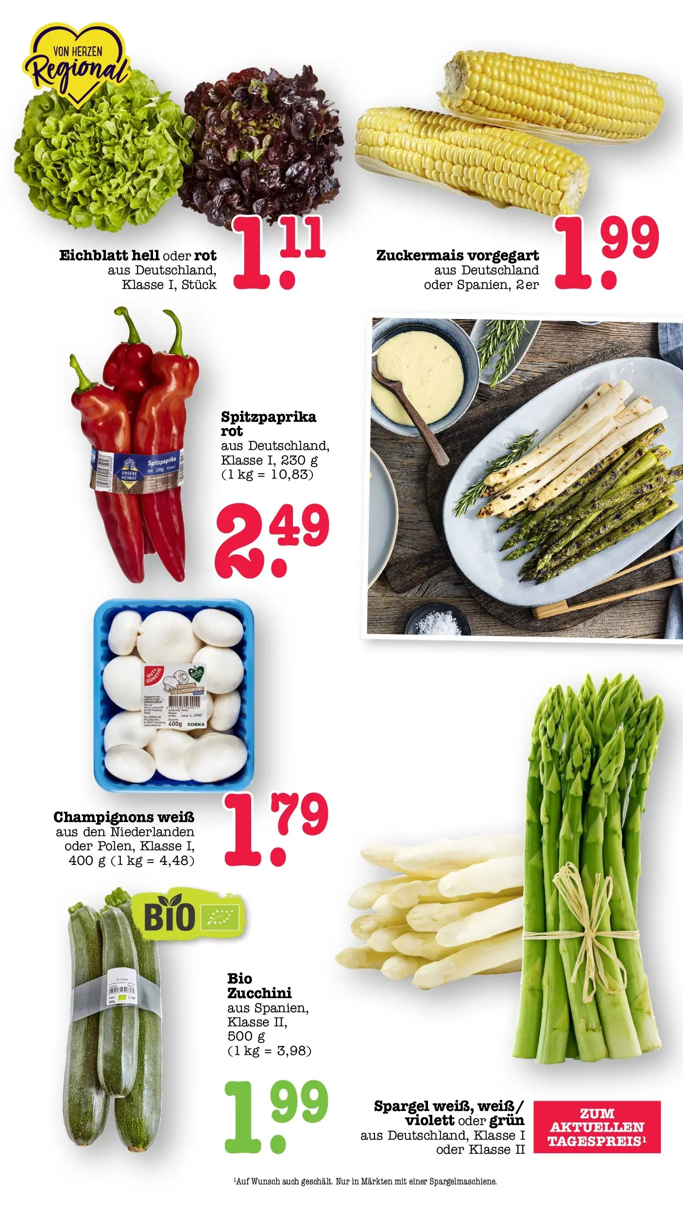 Angebote (ab 27.04.2026) zum Blättern | Seite: 41 | Produkte: Spargel, Champignons, Zucchini