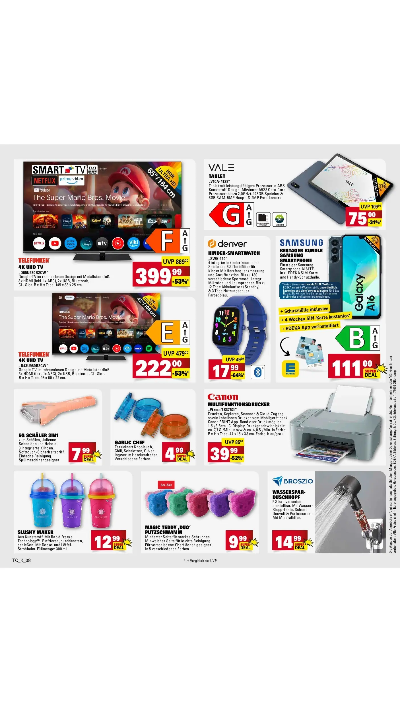 Angebote (ab 27.04.2026) zum Blättern | Seite: 73 | Produkte: Smart TV, Tablet, Duschkopf, Video