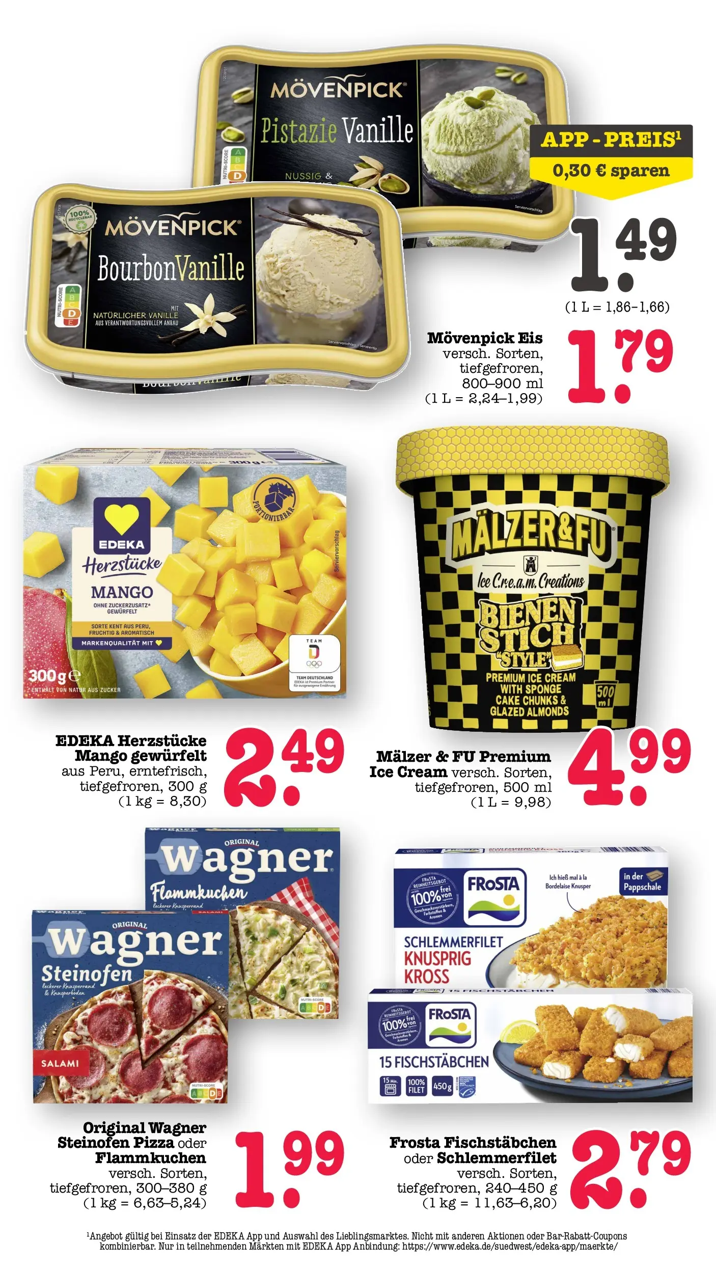 Angebote (ab 27.04.2026) zum Blättern | Seite: 46 | Produkte: Frosta, Movenpick eis, Fischstabchen, Salami