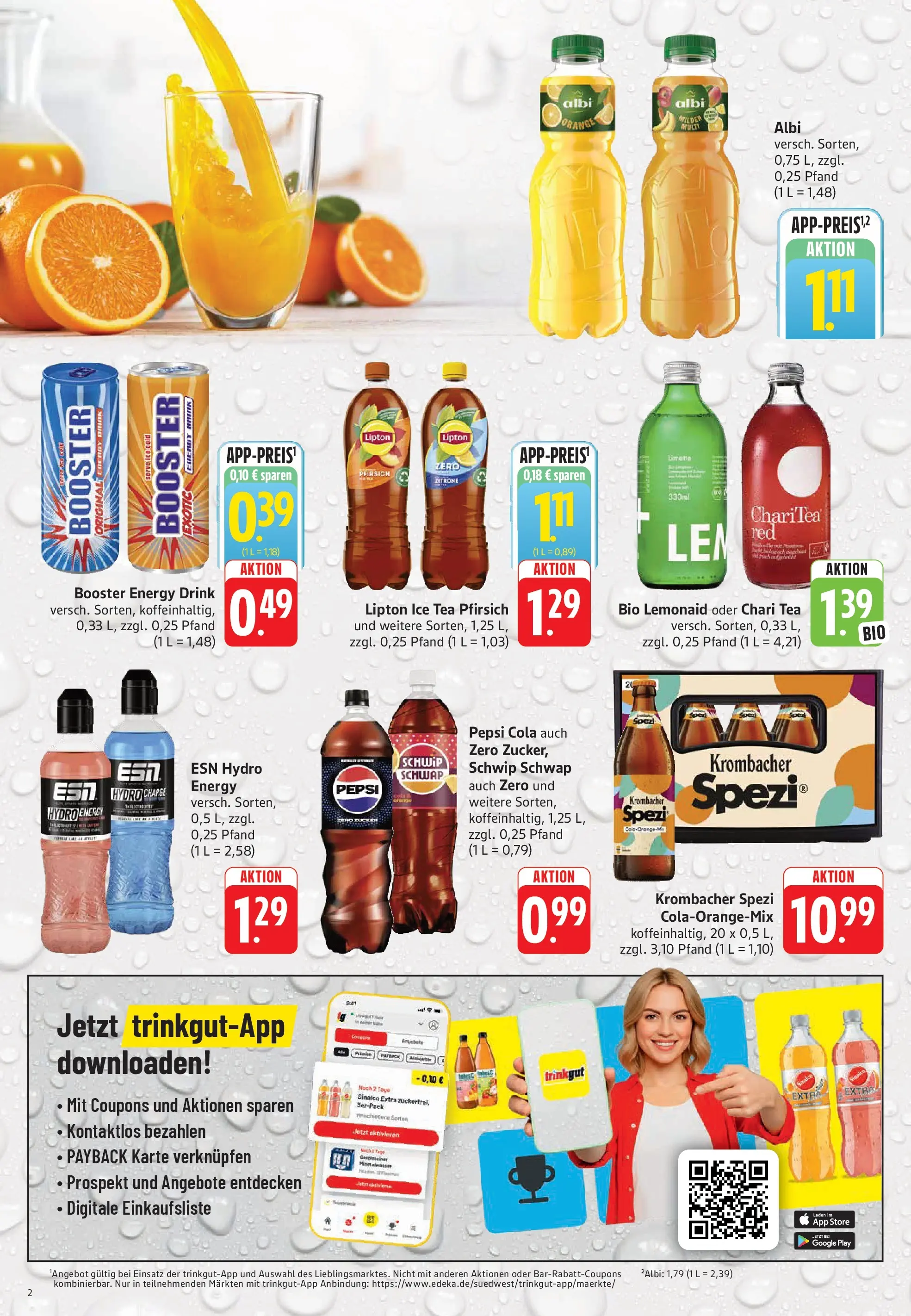 Trinkgut Prospekt Großbottwar	 (ab 27.04.2026) » Angebote online | Seite: 2 | Produkte: Cola, Schwip schwap, Pfirsich, Krombacher