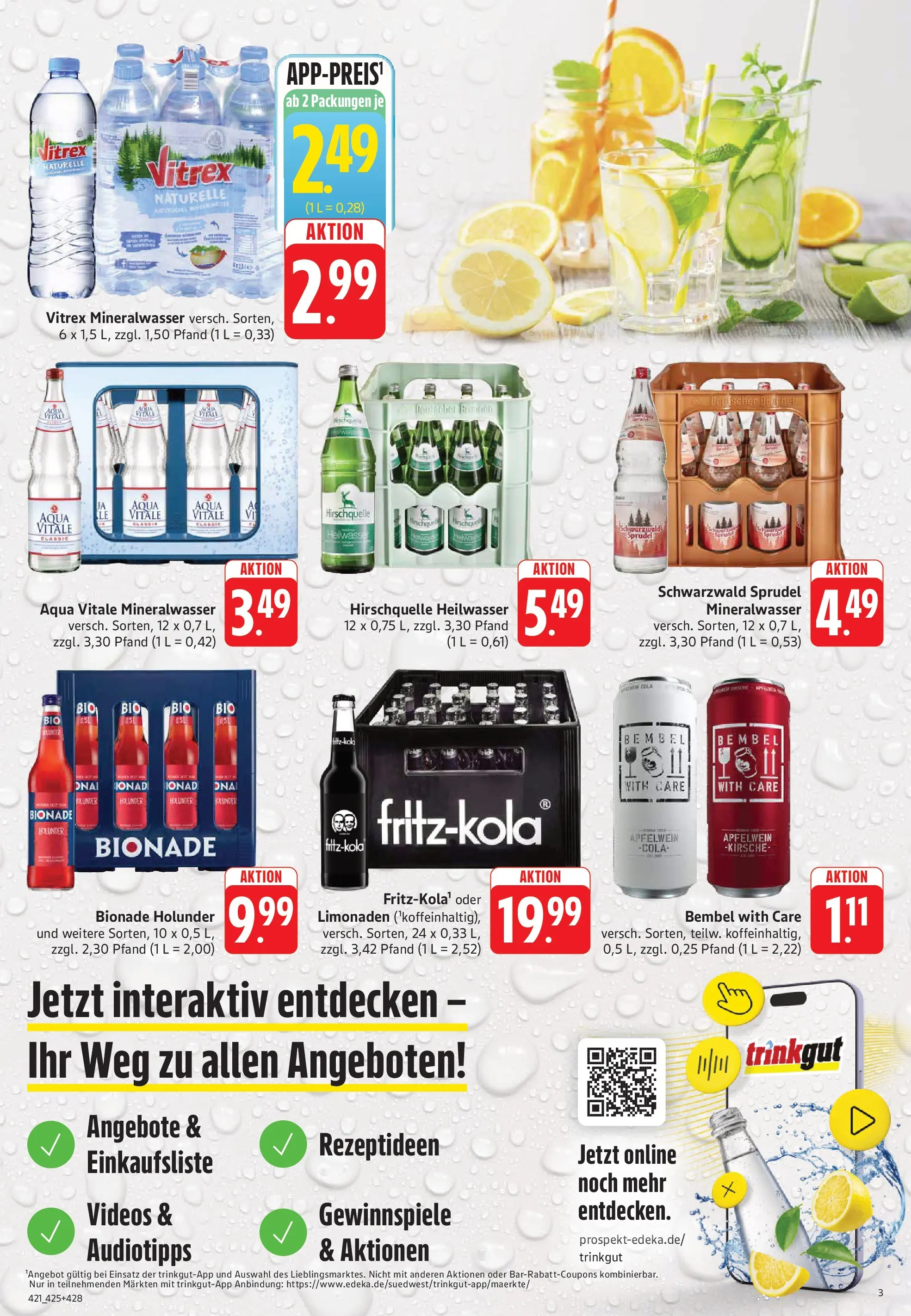 Trinkgut Prospekt Rüsselsheim	 (ab 27.04.2026) » Angebote online | Seite: 3 | Produkte: Cola, Bionade, Mineralwasser