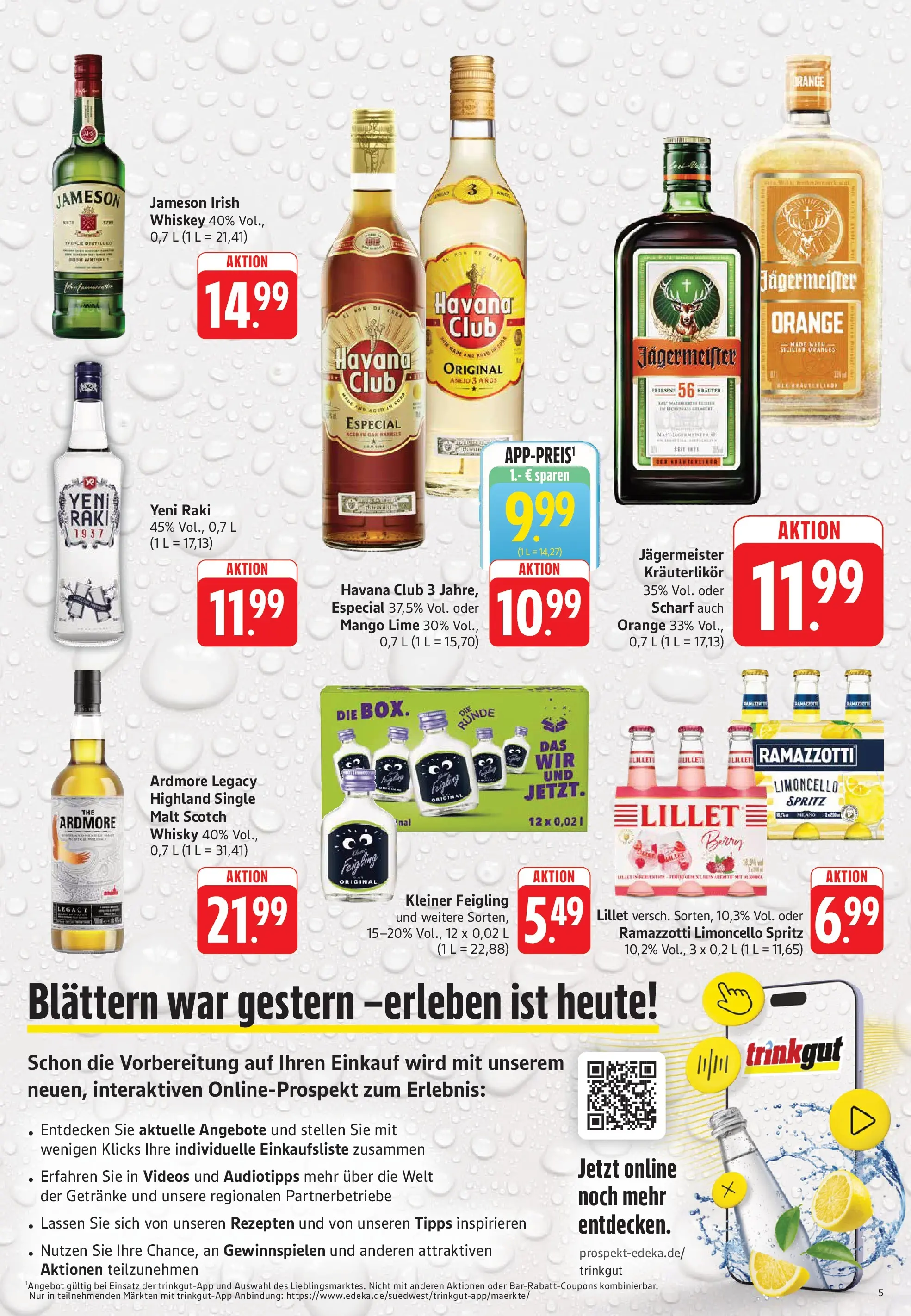 Trinkgut Prospekt Großbottwar	 (ab 27.04.2026) » Angebote online | Seite: 5 | Produkte: Kleiner feigling, Lillet, Jägermeister, Ramazzotti