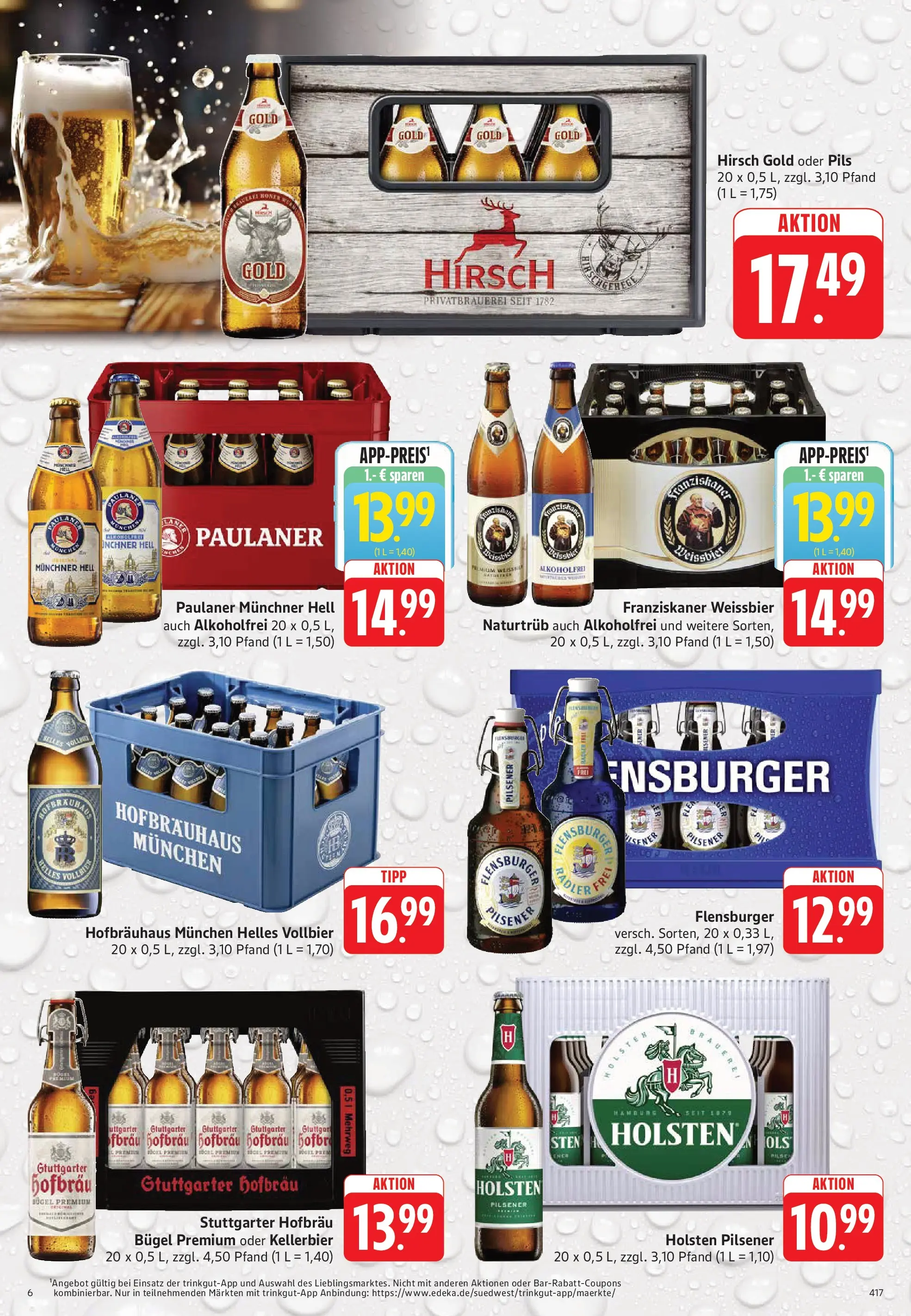Trinkgut Prospekt Großbottwar	 (ab 27.04.2026) » Angebote online | Seite: 6 | Produkte: Franziskaner, Pils, Holsten, Flensburger