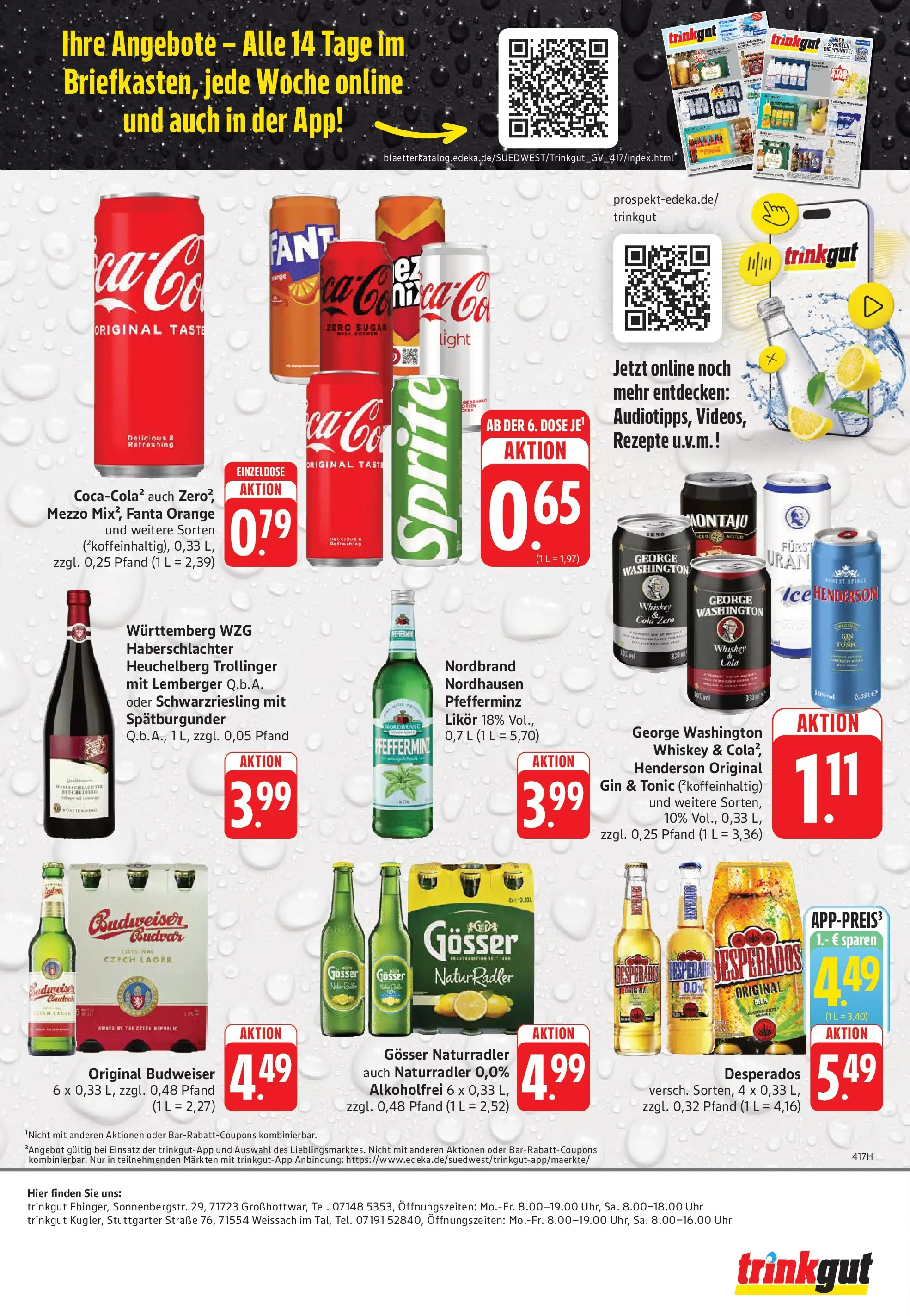 Trinkgut Prospekt Großbottwar	 (ab 27.04.2026) » Angebote online | Seite: 8 | Produkte: Fanta, Sprite, Cola, Bier