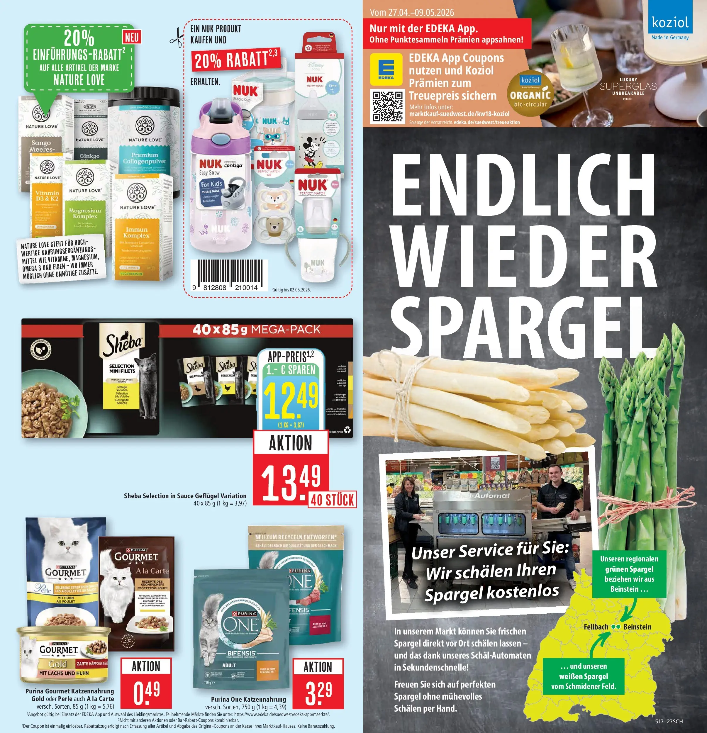 Marktkauf Prospekt Schorndorf	 (ab 27.04.2026) » Angebote online | Seite: 31 | Produkte: Purina one, Sheba, Spargel, Lachs