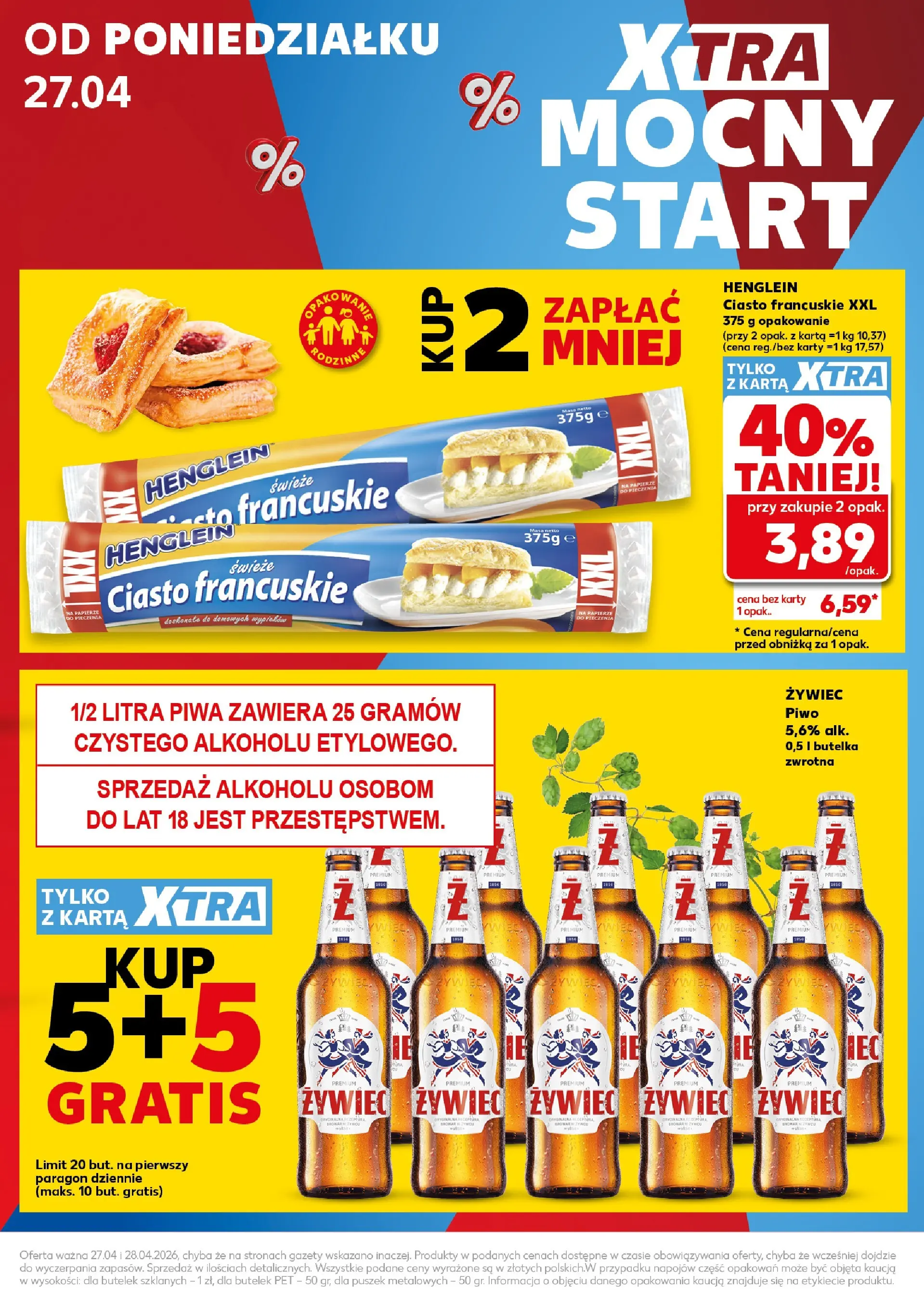 Kaufland - Kaufland Mocny Start ważny do 28.04 od 26.04.2026 - od jutra PDF | Strona: 3 | Produkty: Ciasto francuskie XXL, Ciasto francuskie, Ciasto, Piwo