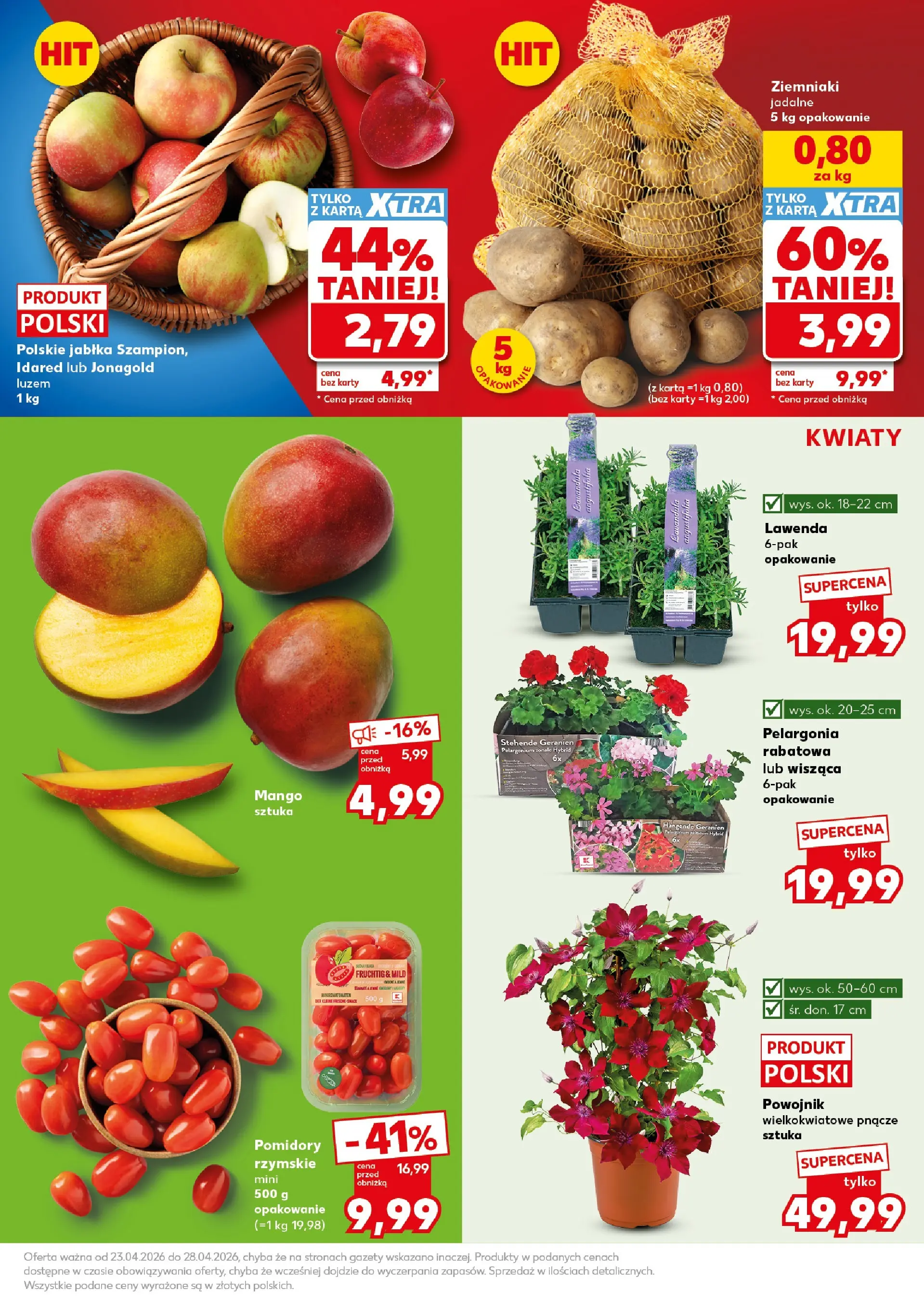 Kaufland - Kaufland Mocny Start ważny do 28.04 od 26.04.2026 - od jutra PDF | Strona: 13 | Produkty: Mango, Jabłka, Kwiaty, Ziemniaki