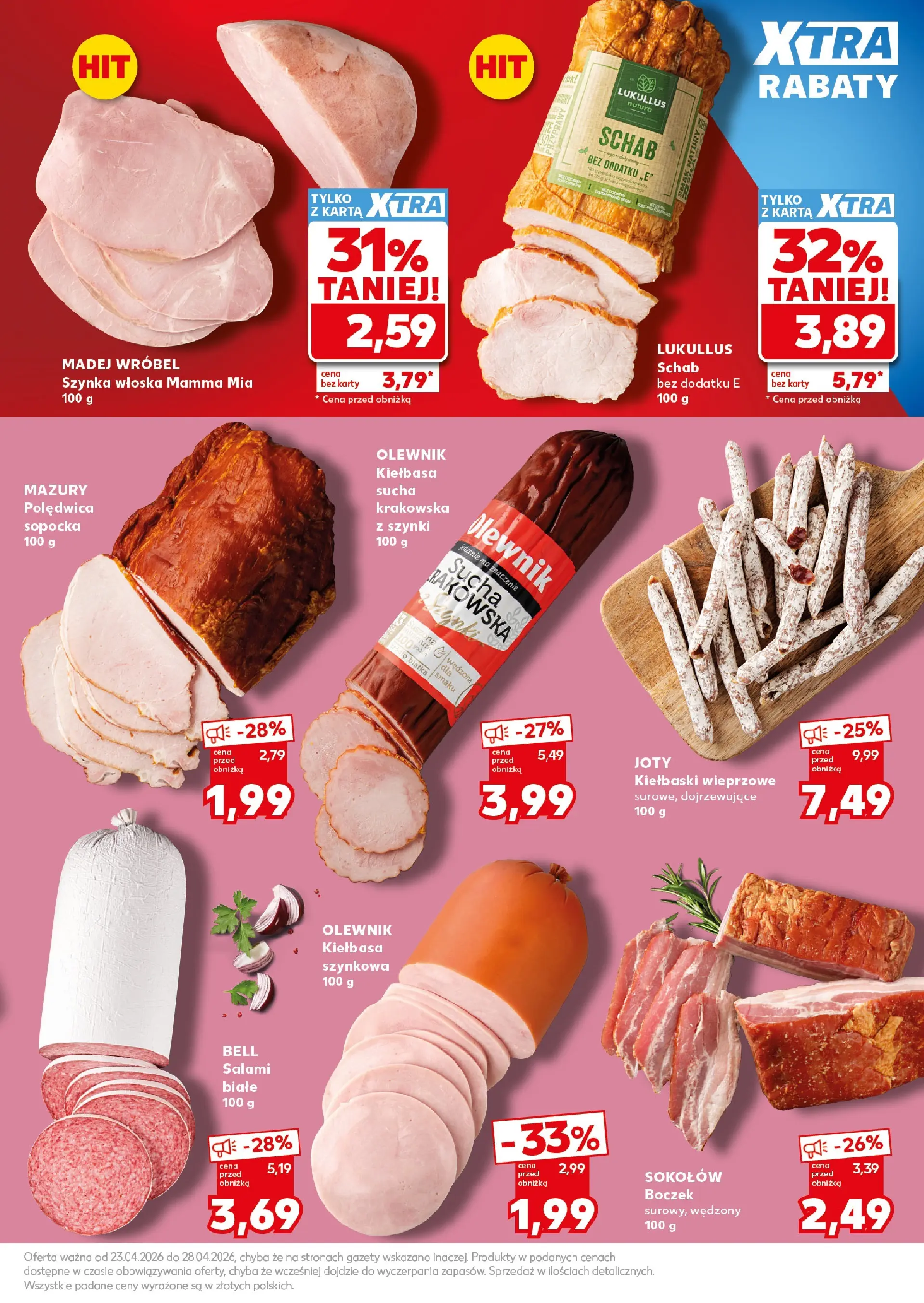 Kaufland gazetka - Super Weekend od 25.04.2026 - od jutra PDF | Strona: 15 | Produkty: Karta, Bell, Boczek, Salami
