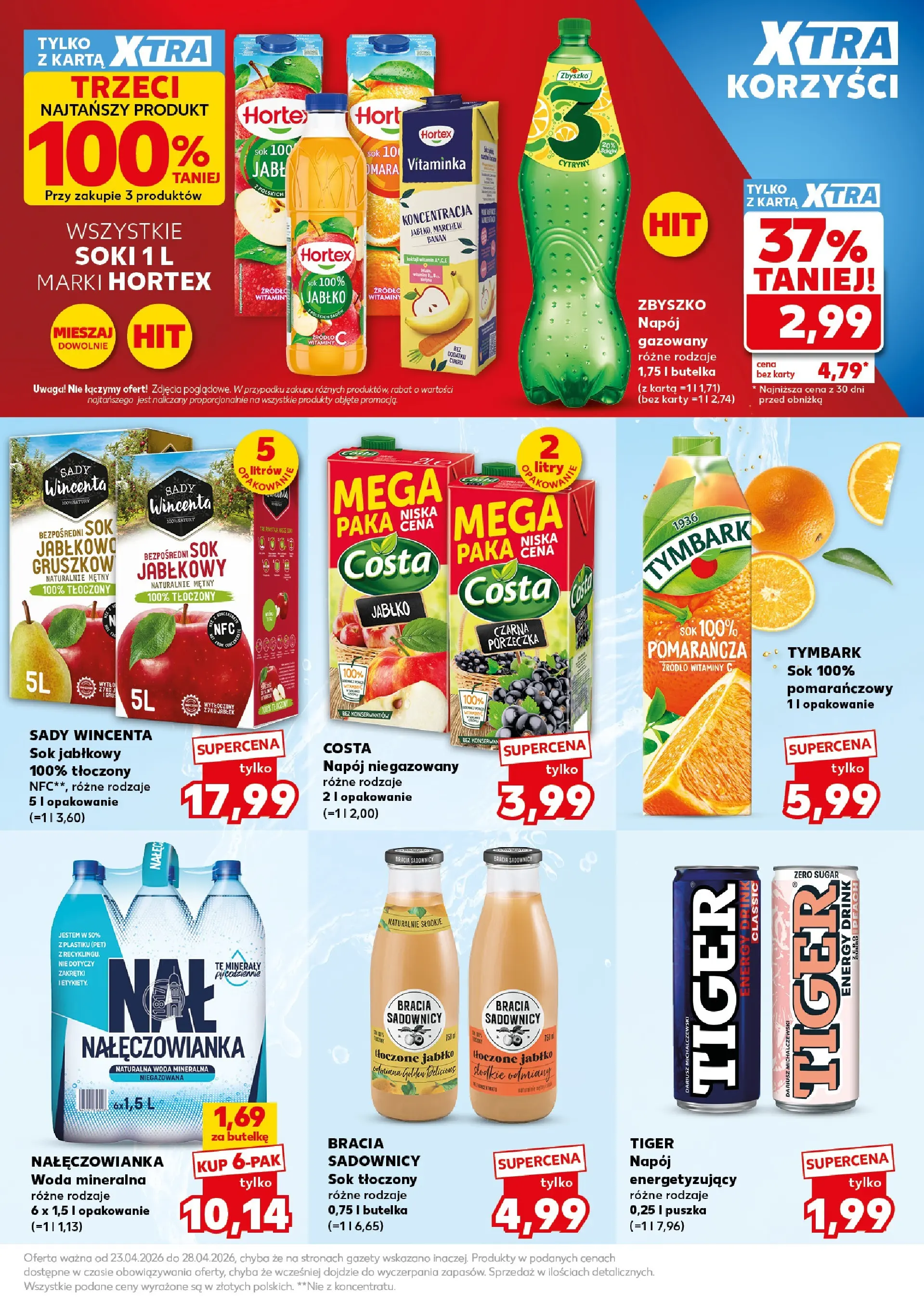 Kaufland - Kaufland Mocny Start ważny do 28.04 od 26.04.2026 - od jutra PDF | Strona: 27 | Produkty: Karta, Soki, Banan, Woda