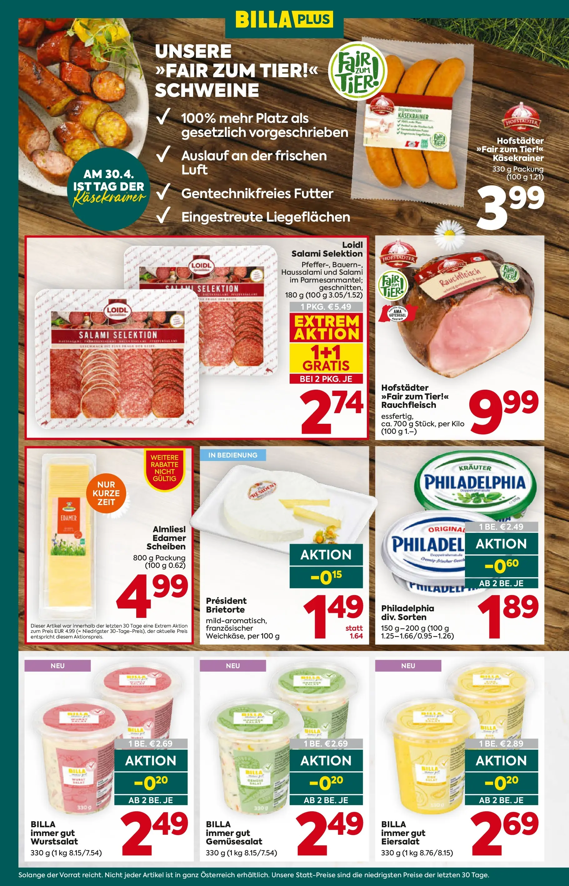 Billa Plus - BILLA PLUS: Flugblatt Salzburg von 29.04.2026 - Aktuelle Angebote | Seite: 10 | Produkte: Salat, Salami