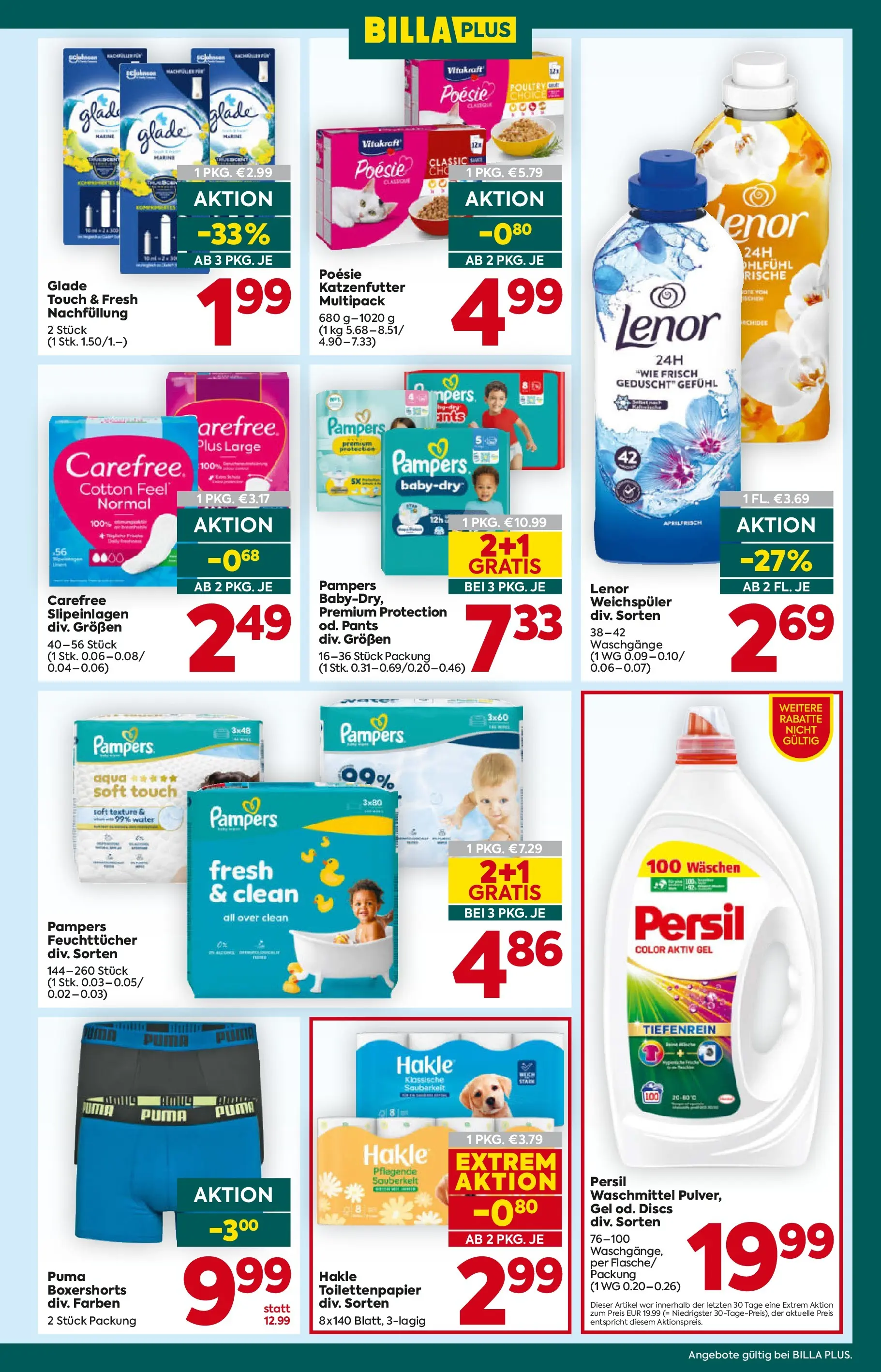 Billa Plus - BILLA PLUS: Flugblatt Salzburg von 29.04.2026 - Aktuelle Angebote | Seite: 15 | Produkte: Pampers, Weichspüler, Waschmittel