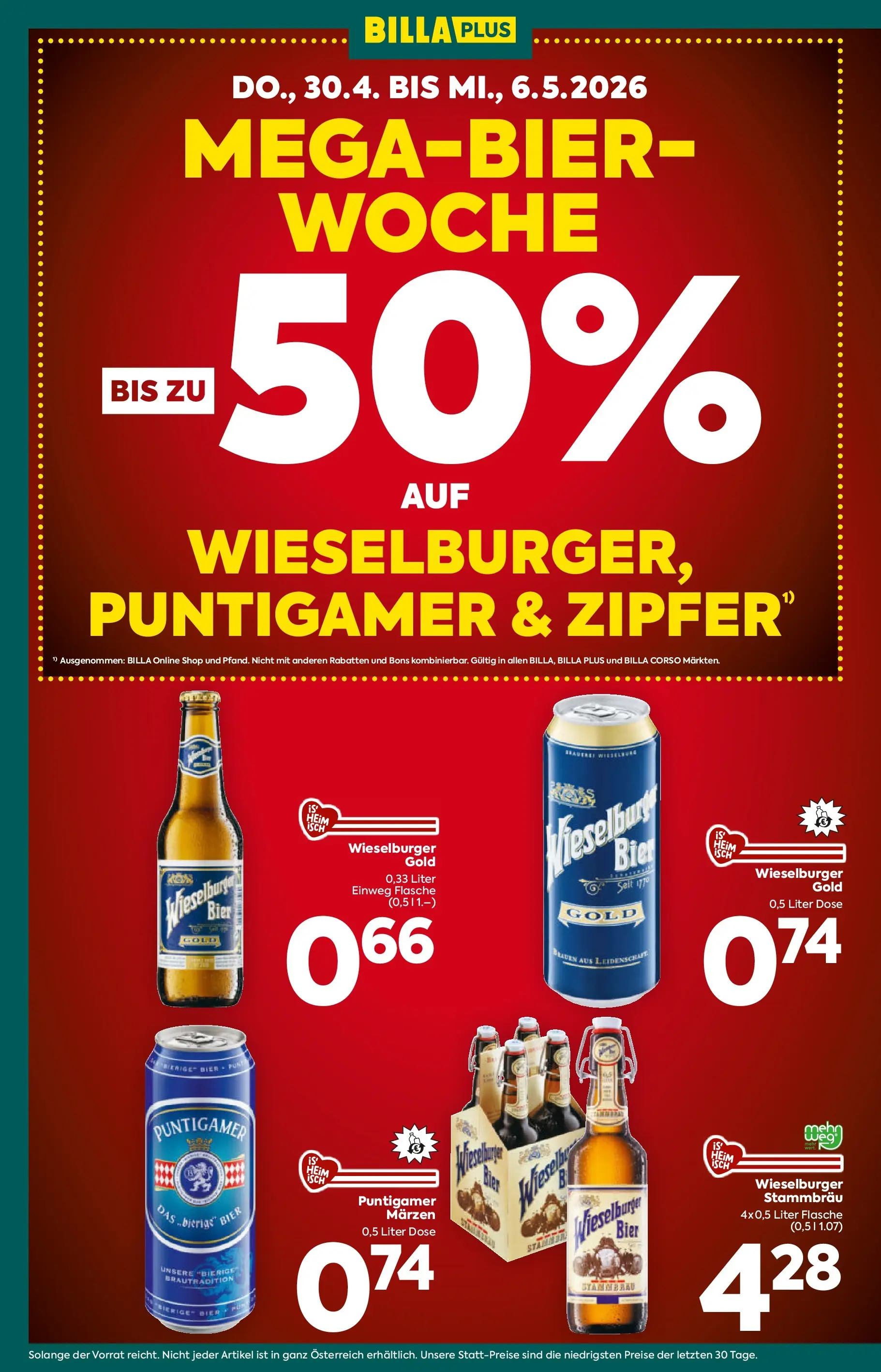 Billa Plus Flugblatt - Wien von 30.04.2026 - Aktuelle Angebote | Seite: 2 | Produkte: Bier