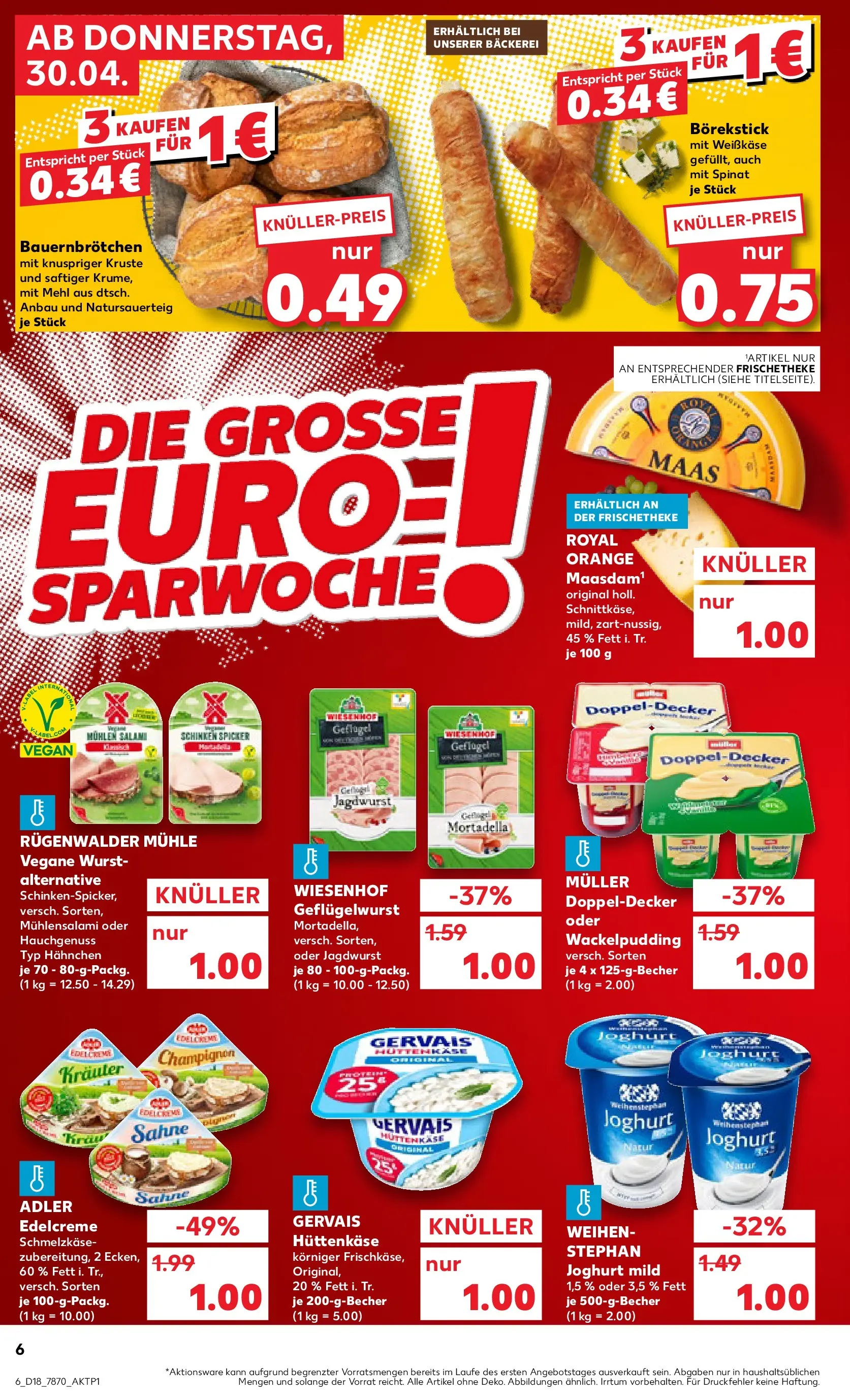 Prospekt Kaufland ab 30.04.2026 » Angebote Online zum Blättern | Seite: 6 | Produkte: Hahnchen, Bäckerei, Wurst, Schinken