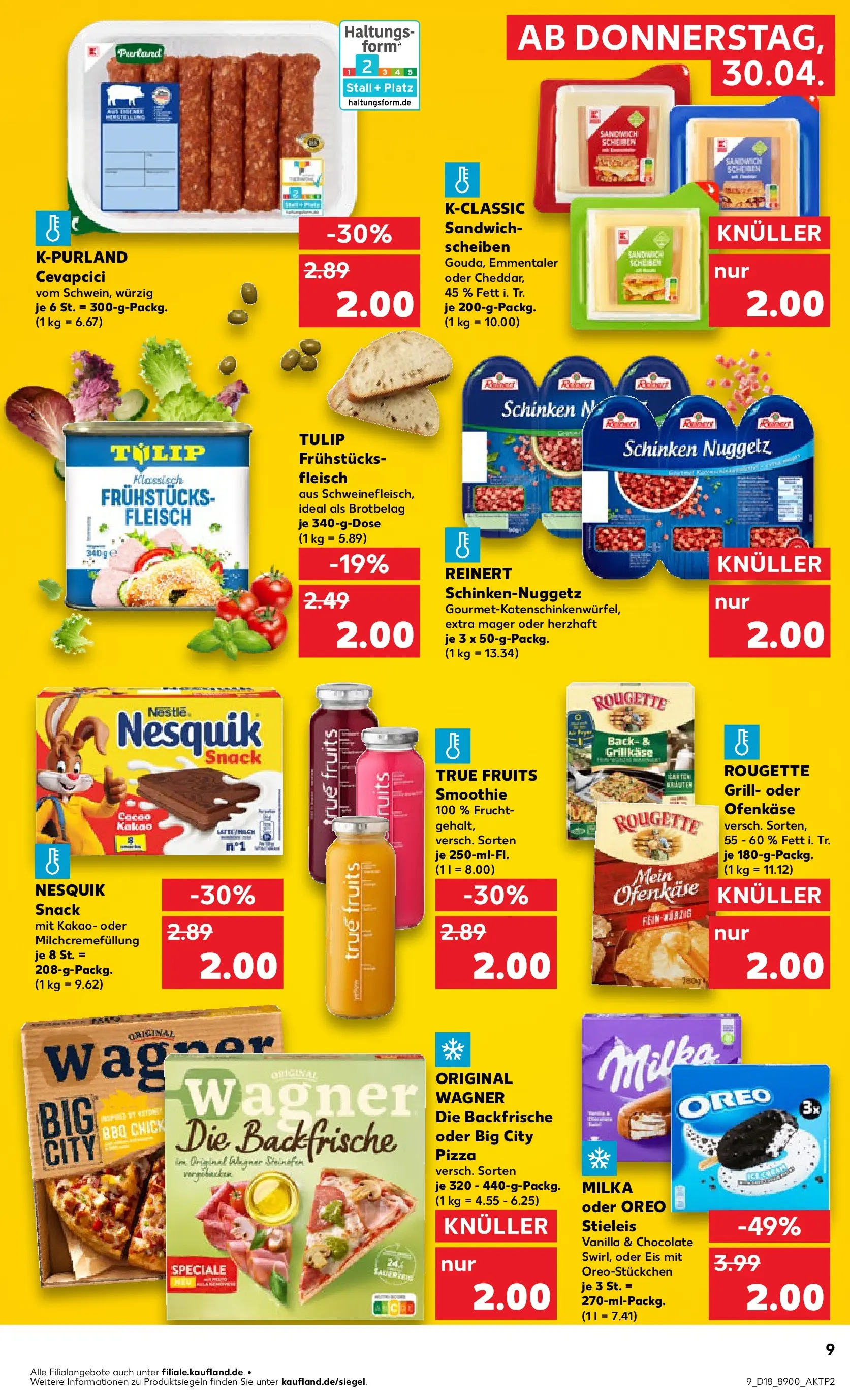 Prospekt Kaufland ab 30.04.2026 » Angebote Online zum Blättern | Seite: 9 | Produkte: Grill, Cevapcici, Rougette ofenkase, Milka