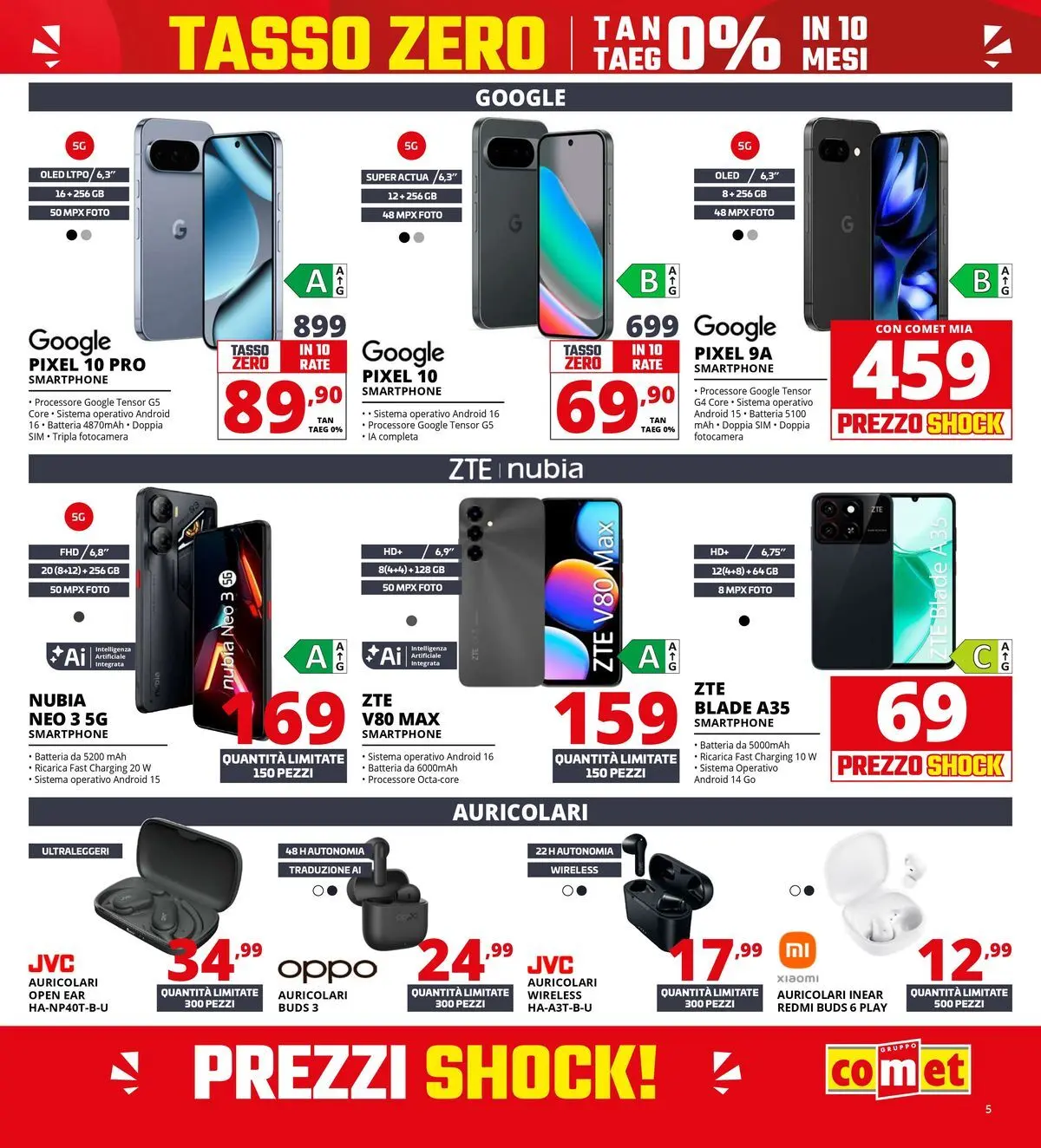 Nuovo Comet volantino Prezzi shock da Comet dal 23/04/2026 > offerte anteprima 🛍️ | Pagina: 5 | Prodotti: Xiaomi, Smartphone, Fotocamera, Batteria