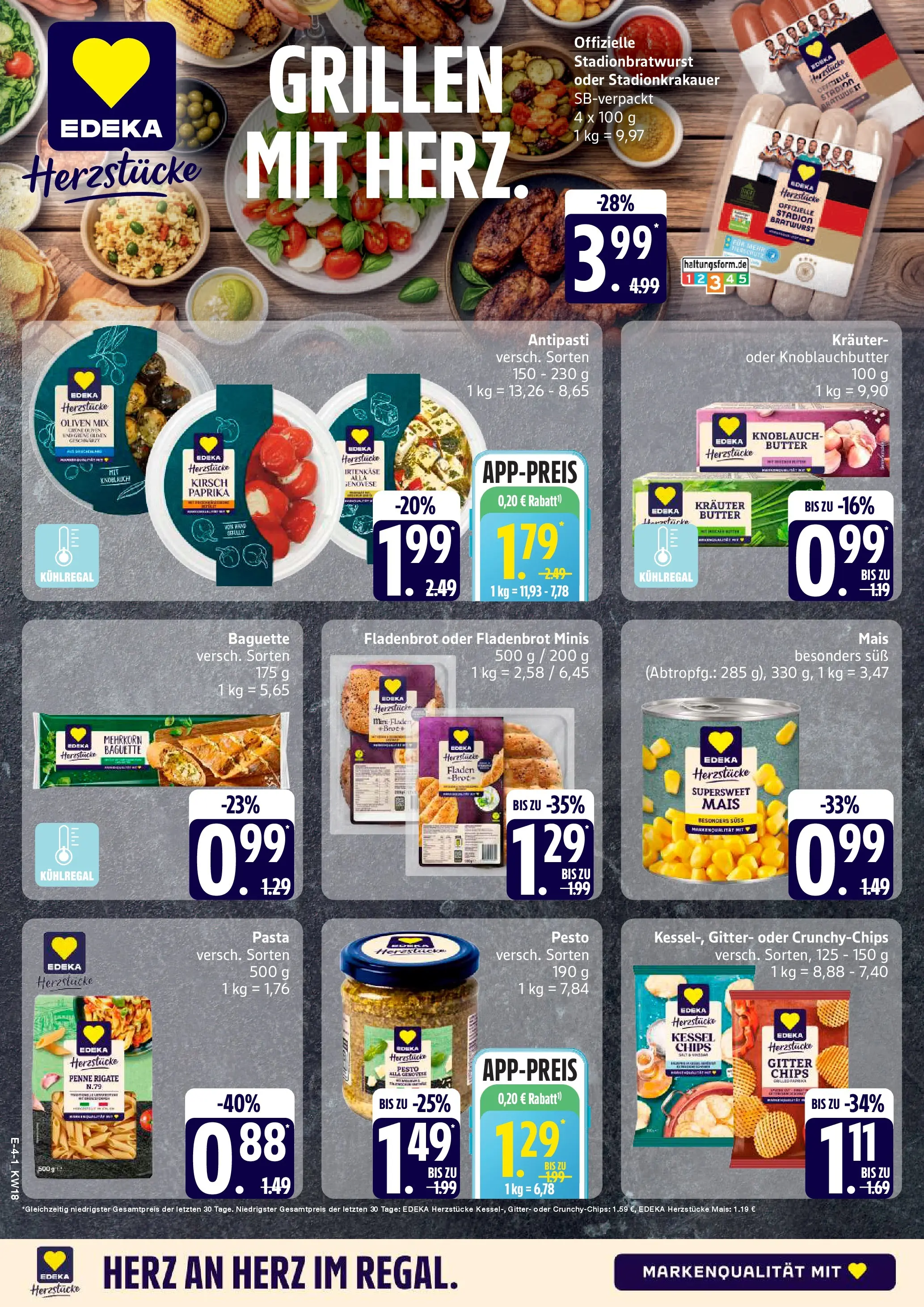 Edeka prospekt Tostedt	 (ab 27.04.2026) » Angebote Online | Seite: 4 | Produkte: Butter, Paprika, Knoblauch, Pasta