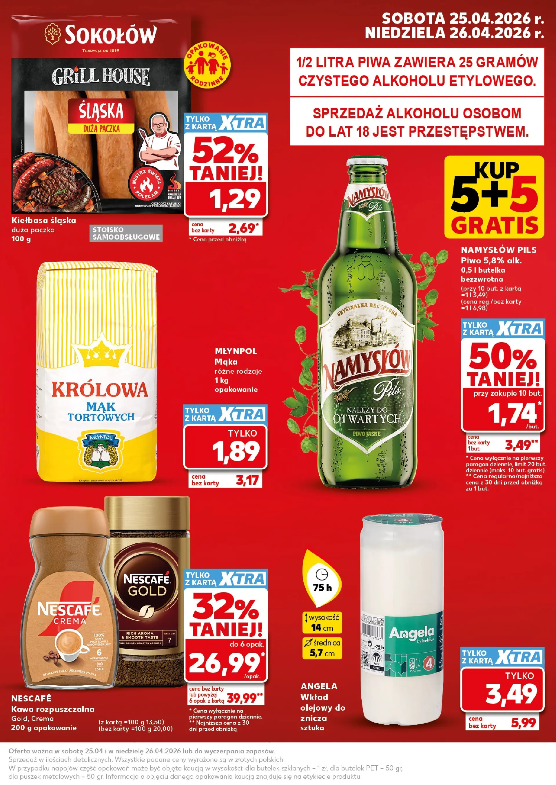 Kaufland gazetka - Super Weekend od 25.04.2026 - od jutra PDF | Strona: 3 | Produkty: Karta, Grill, Nescafe, Kiełbasa śląska