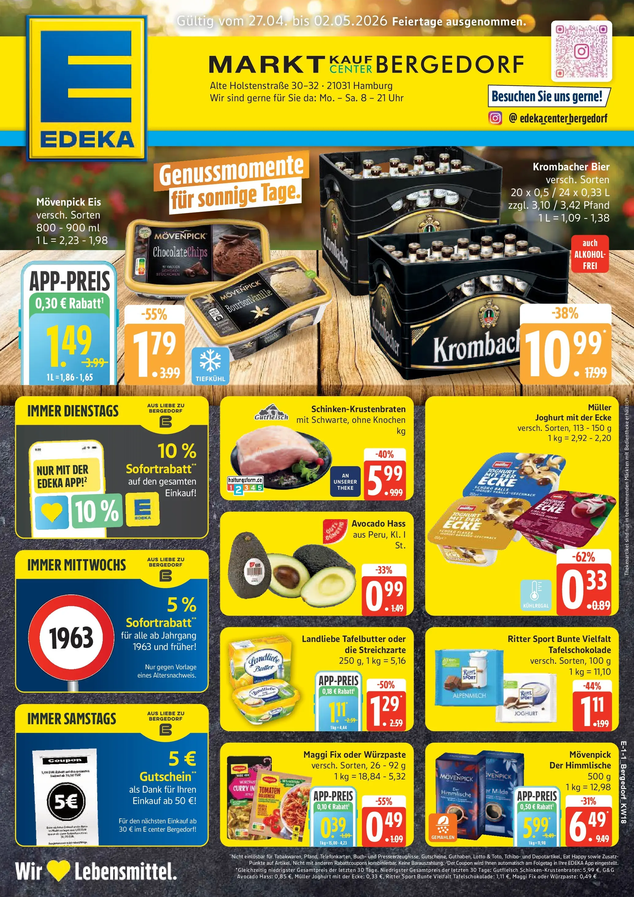Edeka prospekt Hamburg	 (ab 27.04.2026) » Angebote Online | Seite: 1 | Produkte: Maggi, Ritter sport, Tomaten, Krombacher