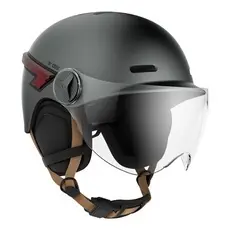 Casque v&eacute;lo Casr GLOW AVEC LED ET VISIERE GRIS ANTHRACITE - L