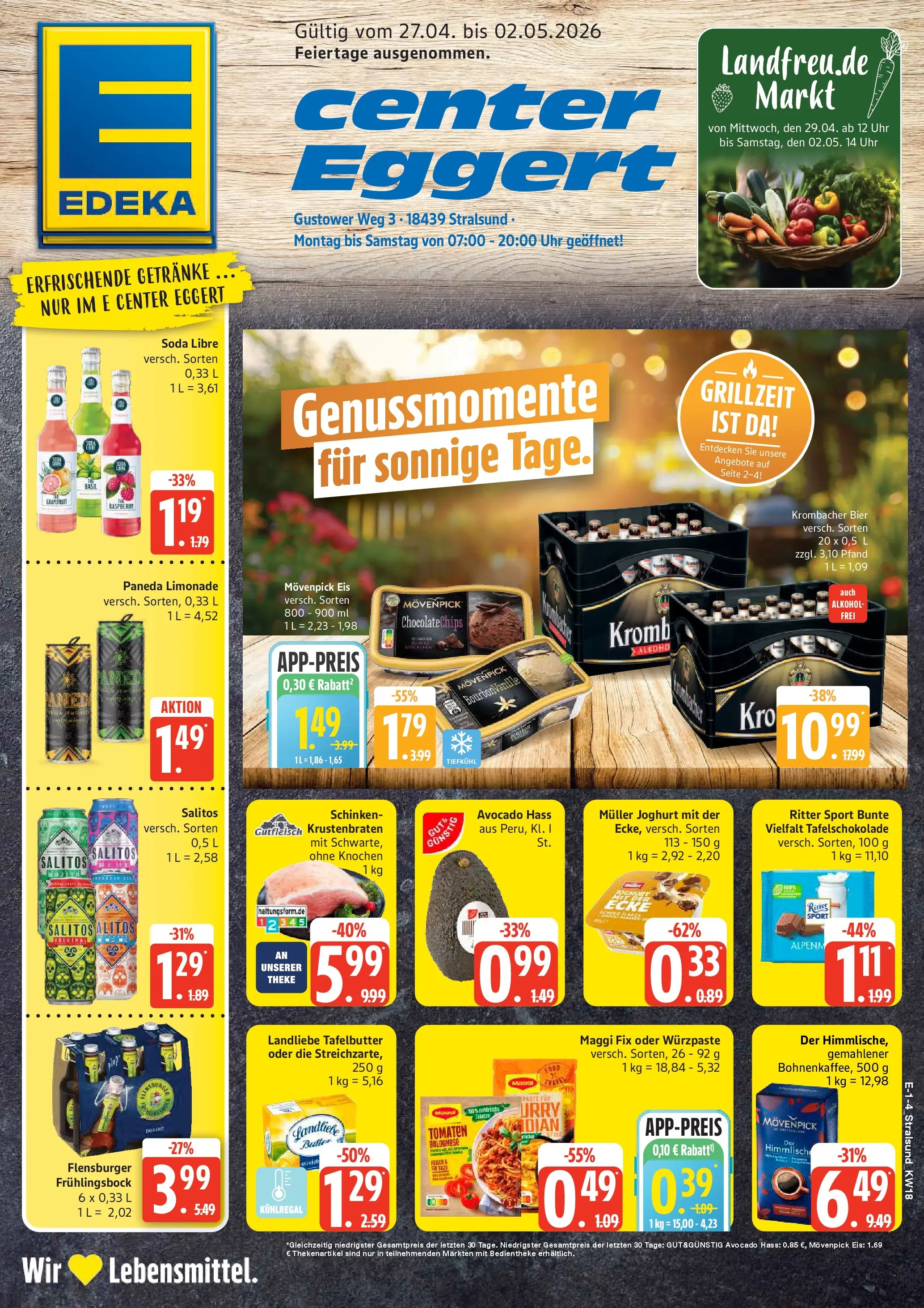 Edeka prospekt Stralsund	 (ab 27.04.2026) » Angebote Online | Seite: 1 | Produkte: Maggi, Ritter sport, Flensburger, Uhr