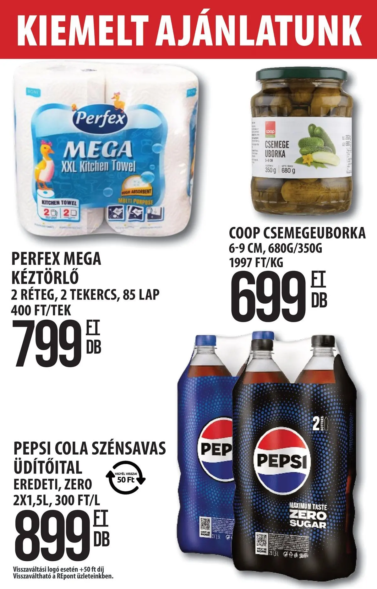 COOP Szolnok akciós újság Szolnok - 2026.04.29. -tól/töl > akció, lapozható szórólap 🛍️ | Oldal: 2 | Termékek: Pepsi, Cola, Uborka