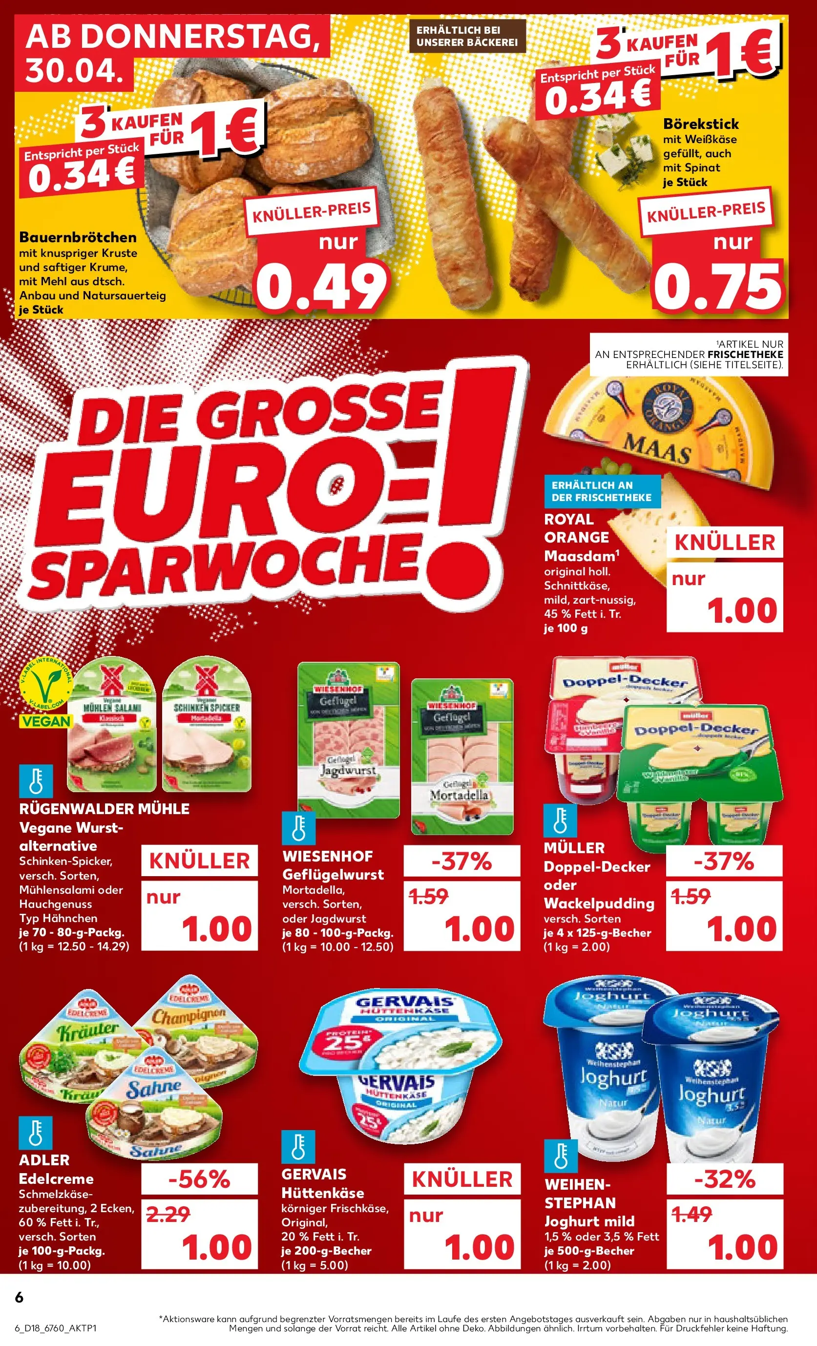 Prospekt Kaufland ab 30.04.2026 » Angebote Online zum Blättern | Seite: 6 | Produkte: Mehl, Pudding, Wurst, Sahne