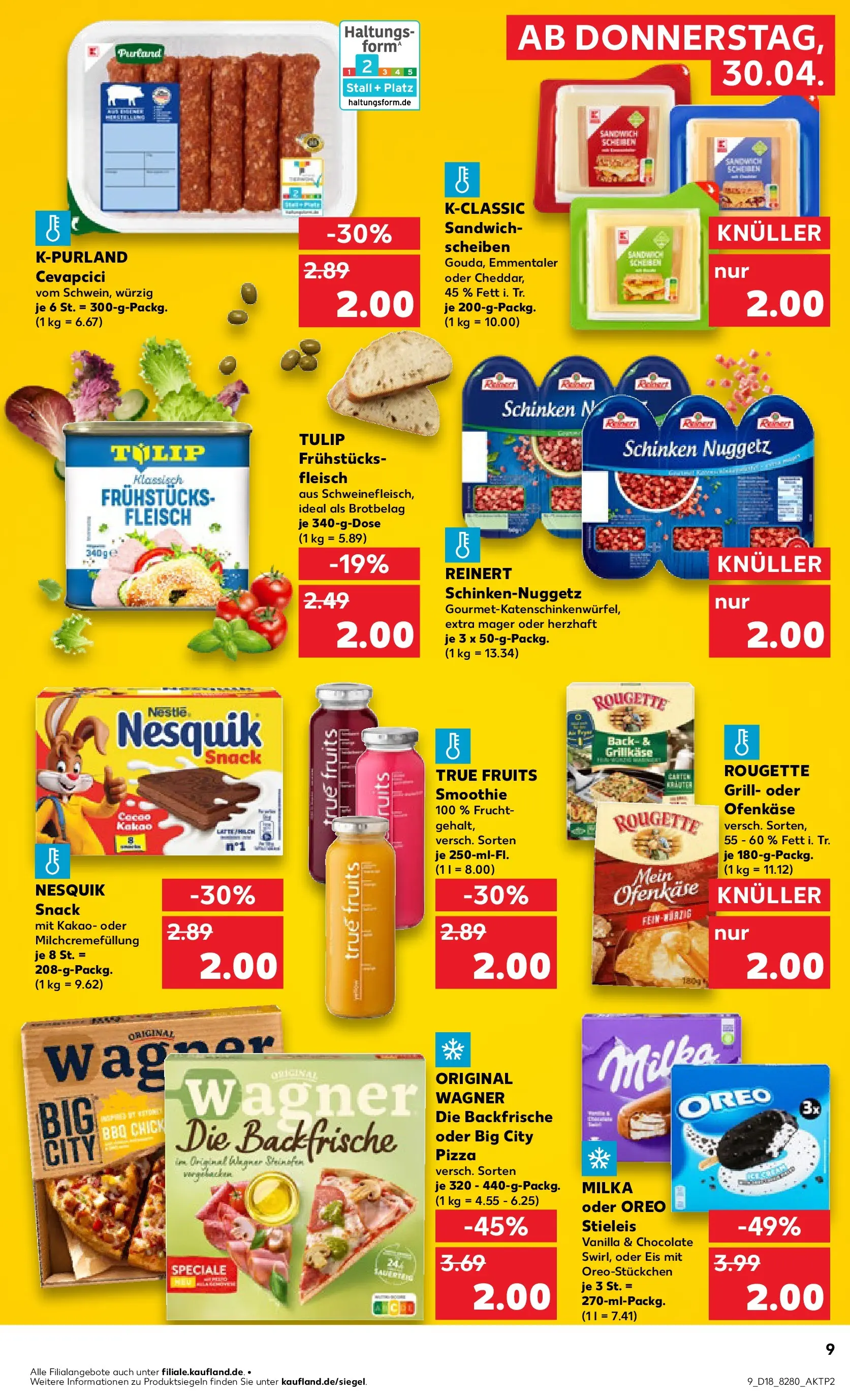 Prospekt Kaufland ab 29.04.2026 » Angebote Online zum Blättern | Seite: 9 | Produkte: Nesquik, Cevapcici, Milka, Schinken