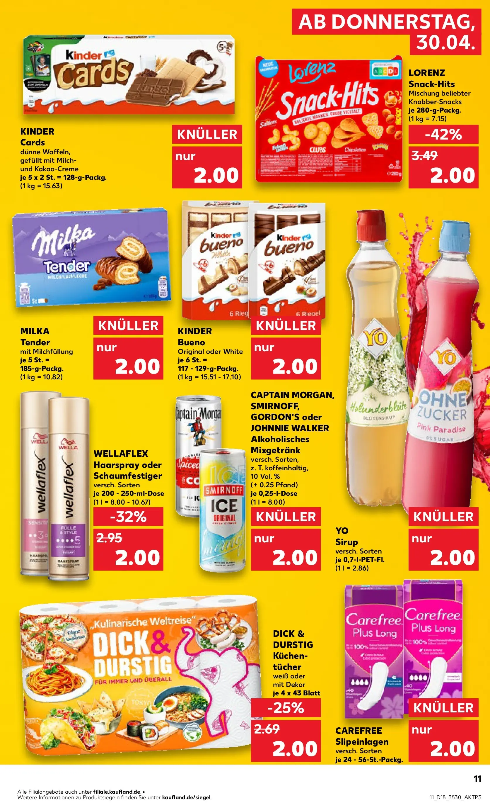 Prospekt Kaufland ab 30.04.2026 » Angebote Online zum Blättern | Seite: 11 | Produkte: Sirup, Milka, Kuchen, Johnnie walker
