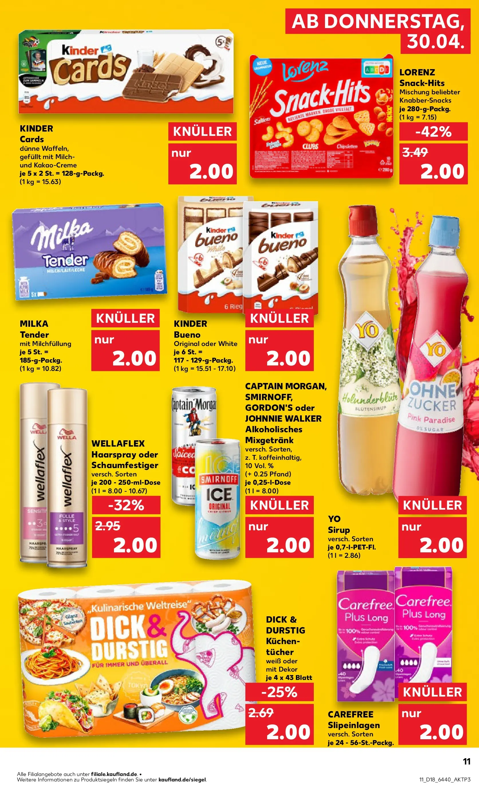 Prospekt Kaufland ab 30.04.2026 » Angebote Online zum Blättern | Seite: 11 | Produkte: Milch, Haarspray, Zucker, Kuchen