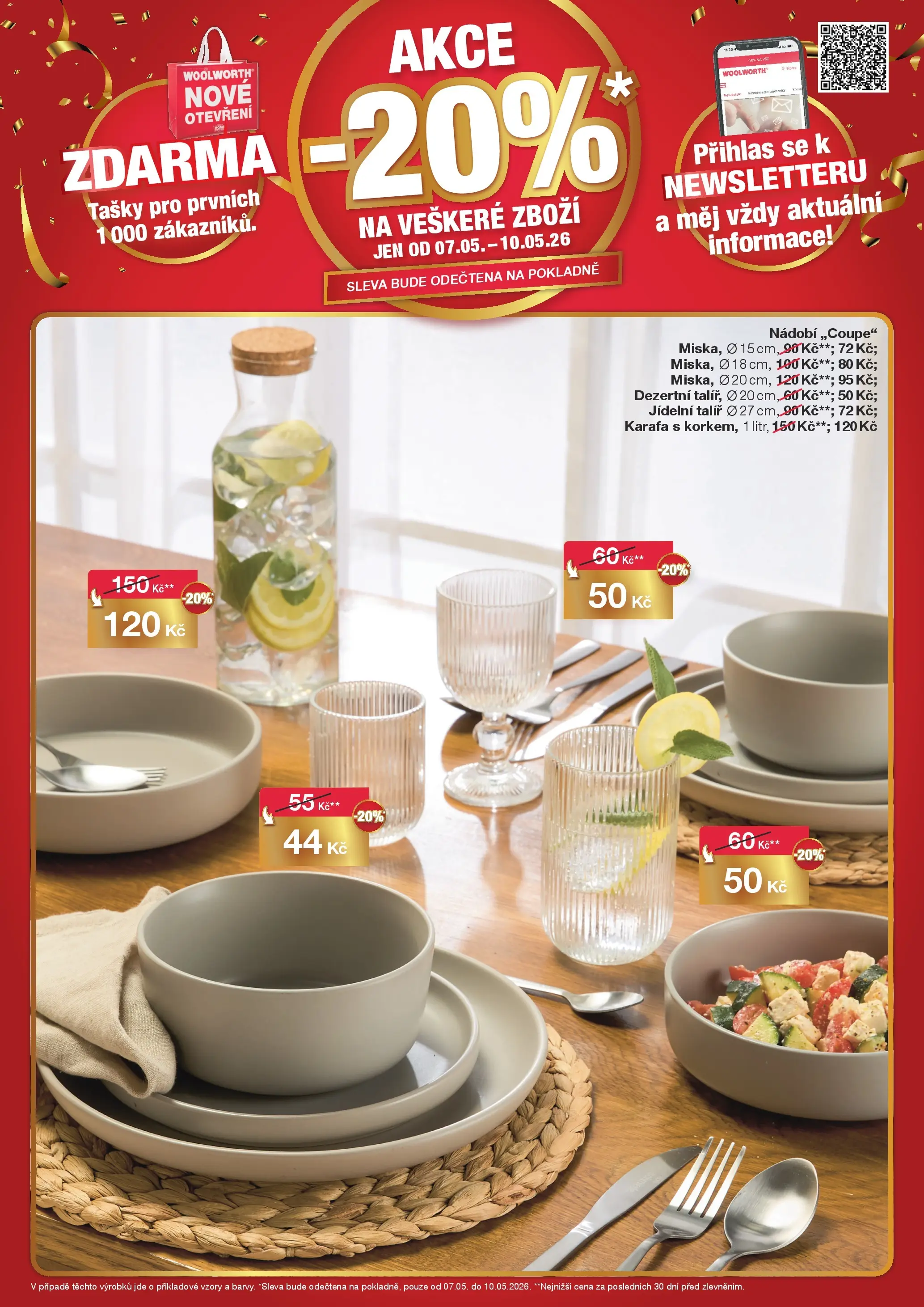 Woolworth - Ahoj Prerov! od 30.04.2026 - akční nabídka | Strana: 10 | Produkty: Nádobí, Karafa, Tašky, Talíř